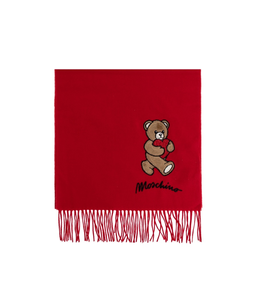 Moschino Fringed Scarf In Red