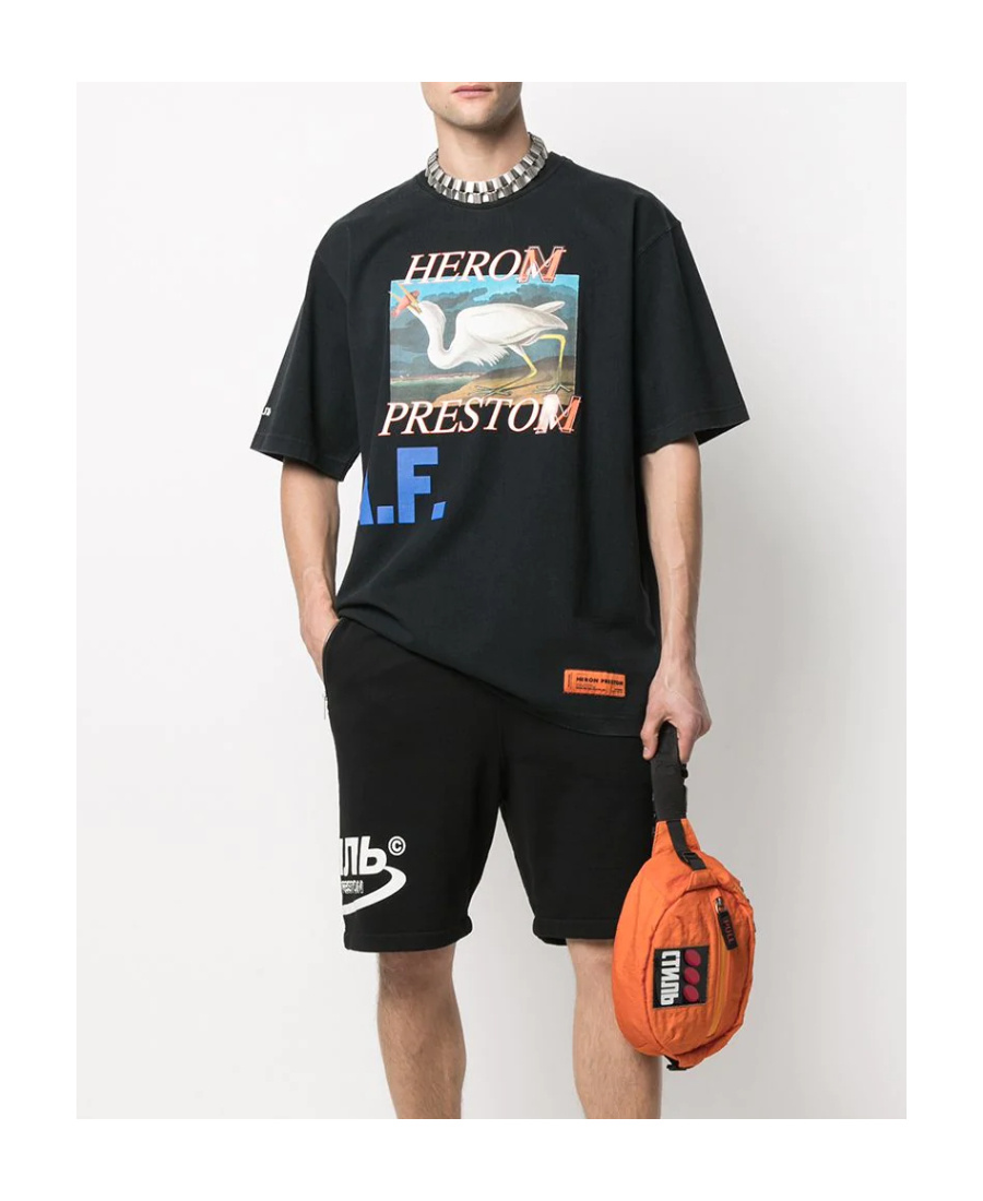Heron Preston Graphic-print Crew-neck T-shirt In Black