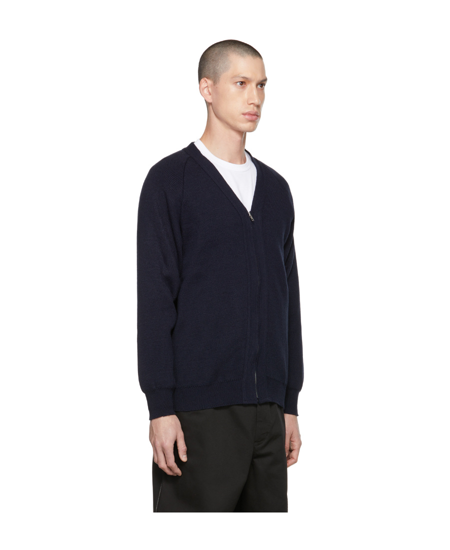 Comme Des Garçons V-neck Knitted Cardigan In Black