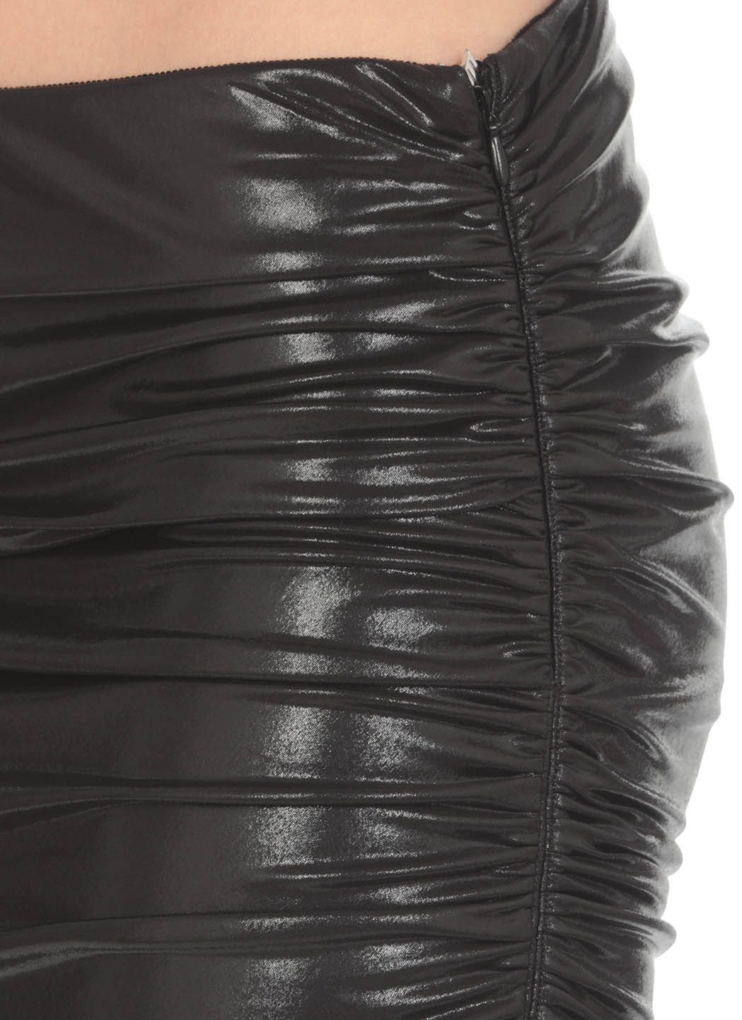 Attico Ruched Asymmetric Mini Skirt In Nude