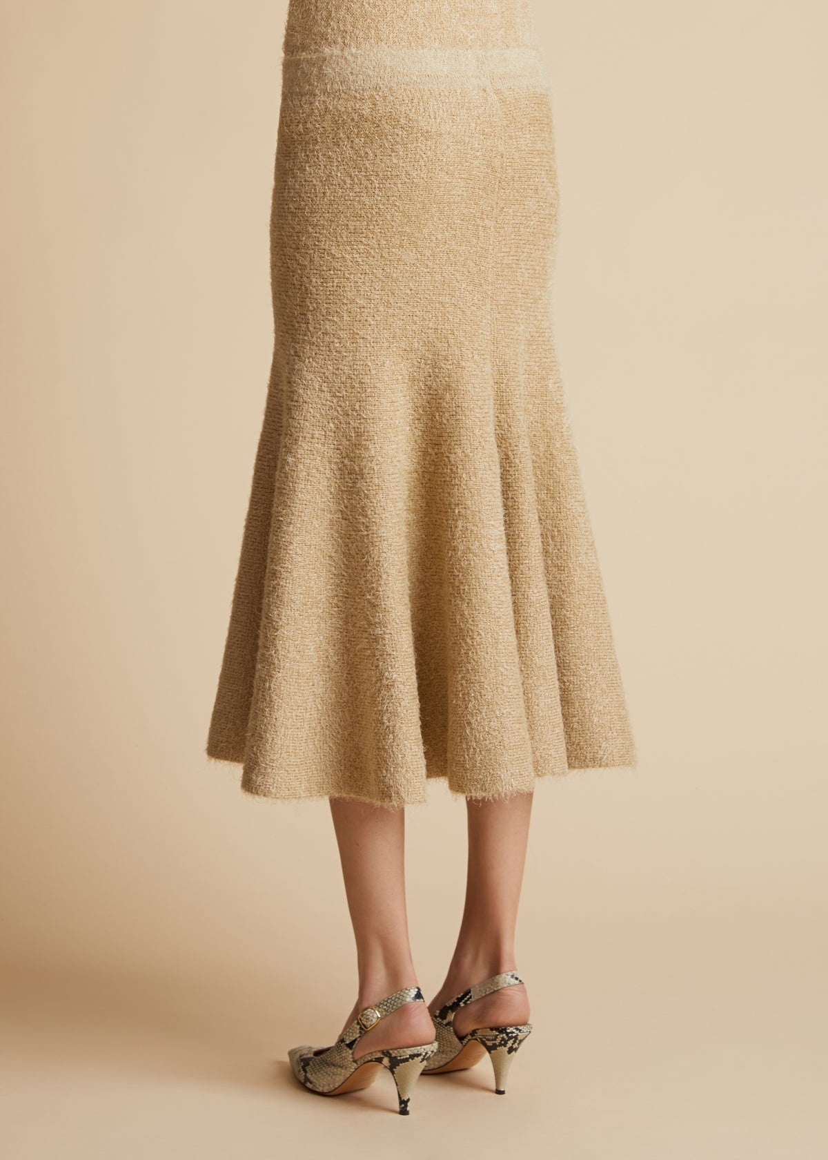 Khaite Cadence A-line Brushed Skirt In Brown