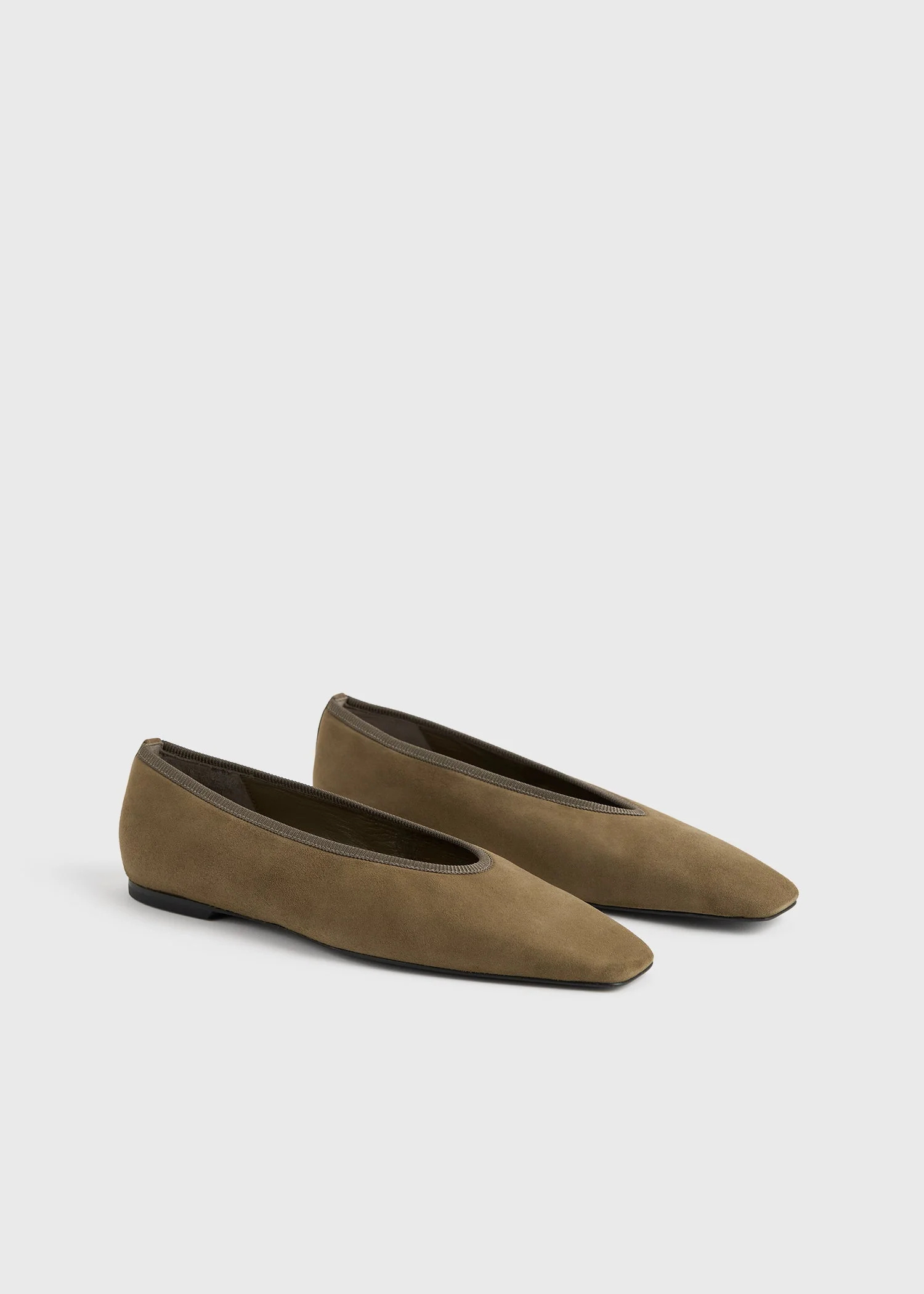 Totême Minimalist Suede Ballerinas Hazel In Brown
