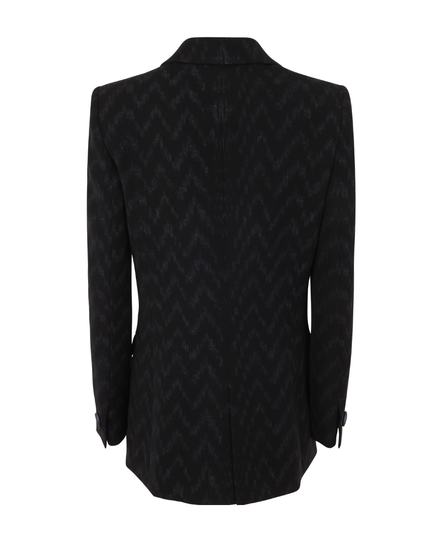 Giorgio Armani Single-breasted Chevron-print Jacket In Black