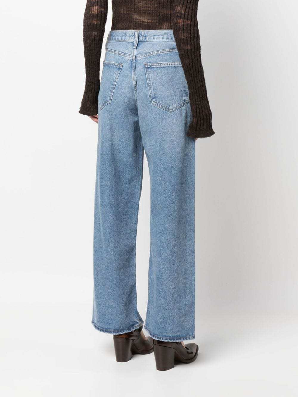 Agolde Low Slung Puddle Straight Leg Jeans In Blue