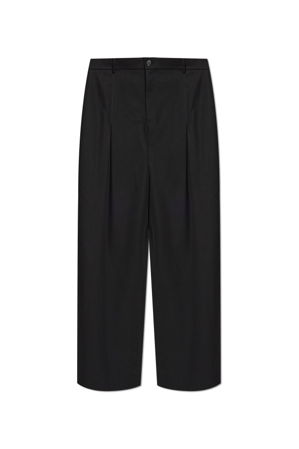 Loewe Pleated-panel Trousers In Black