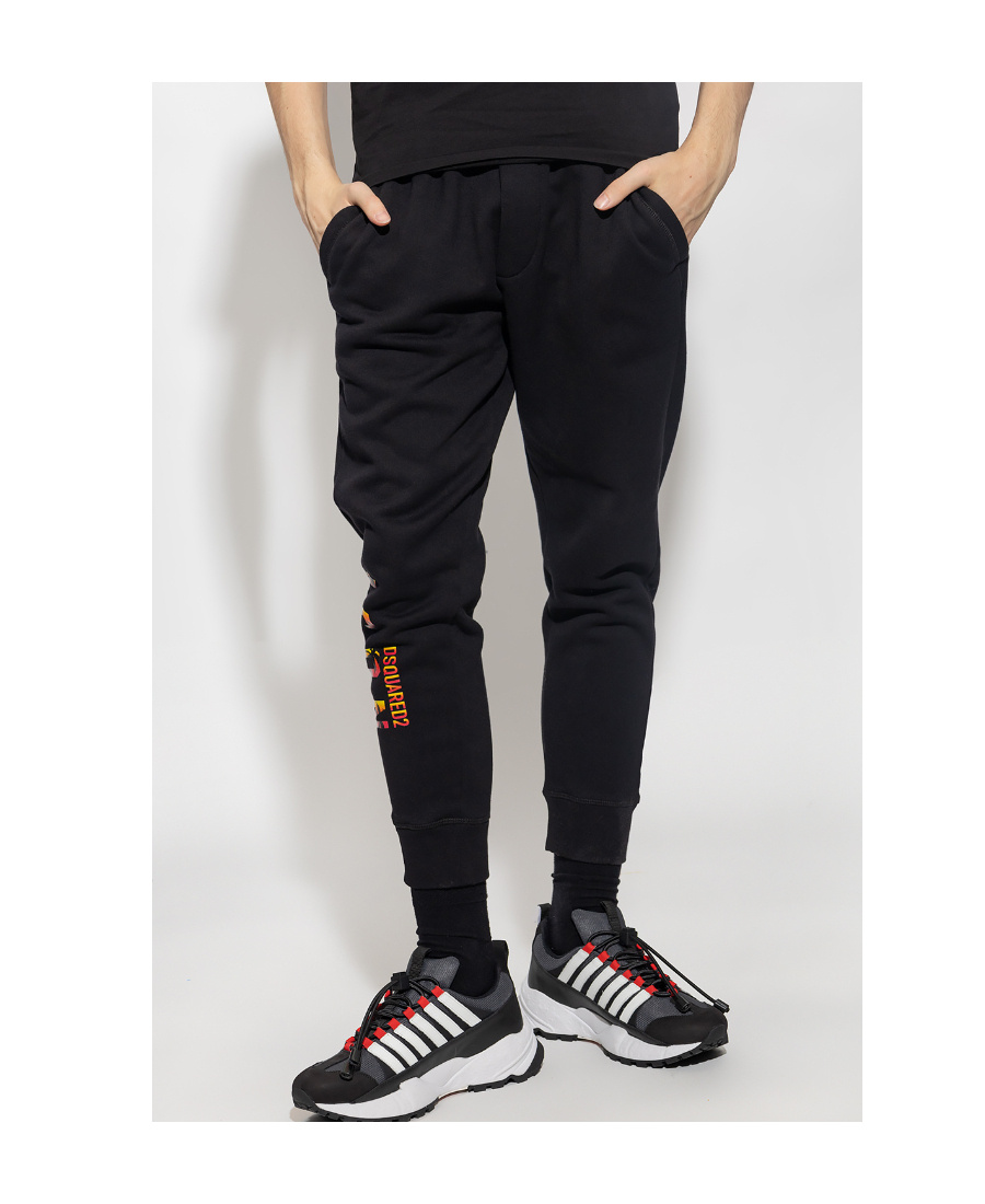 Dsquared2 Icon Logo Detail Track Pants In Black