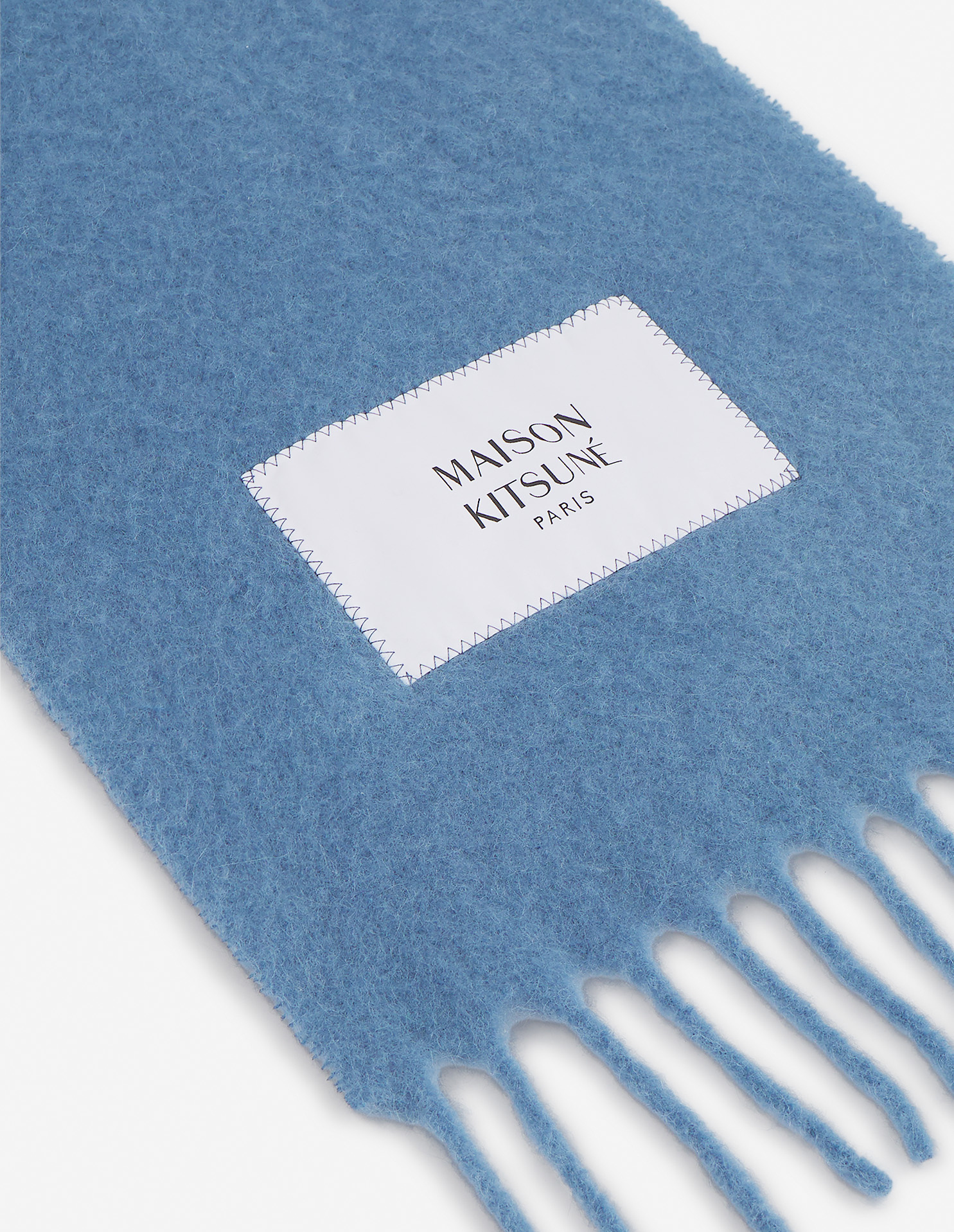 Maison Kitsuné Alpaca Scarf In Blue
