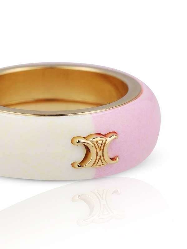 Celine Triophee Logo Bracelet In Yellow