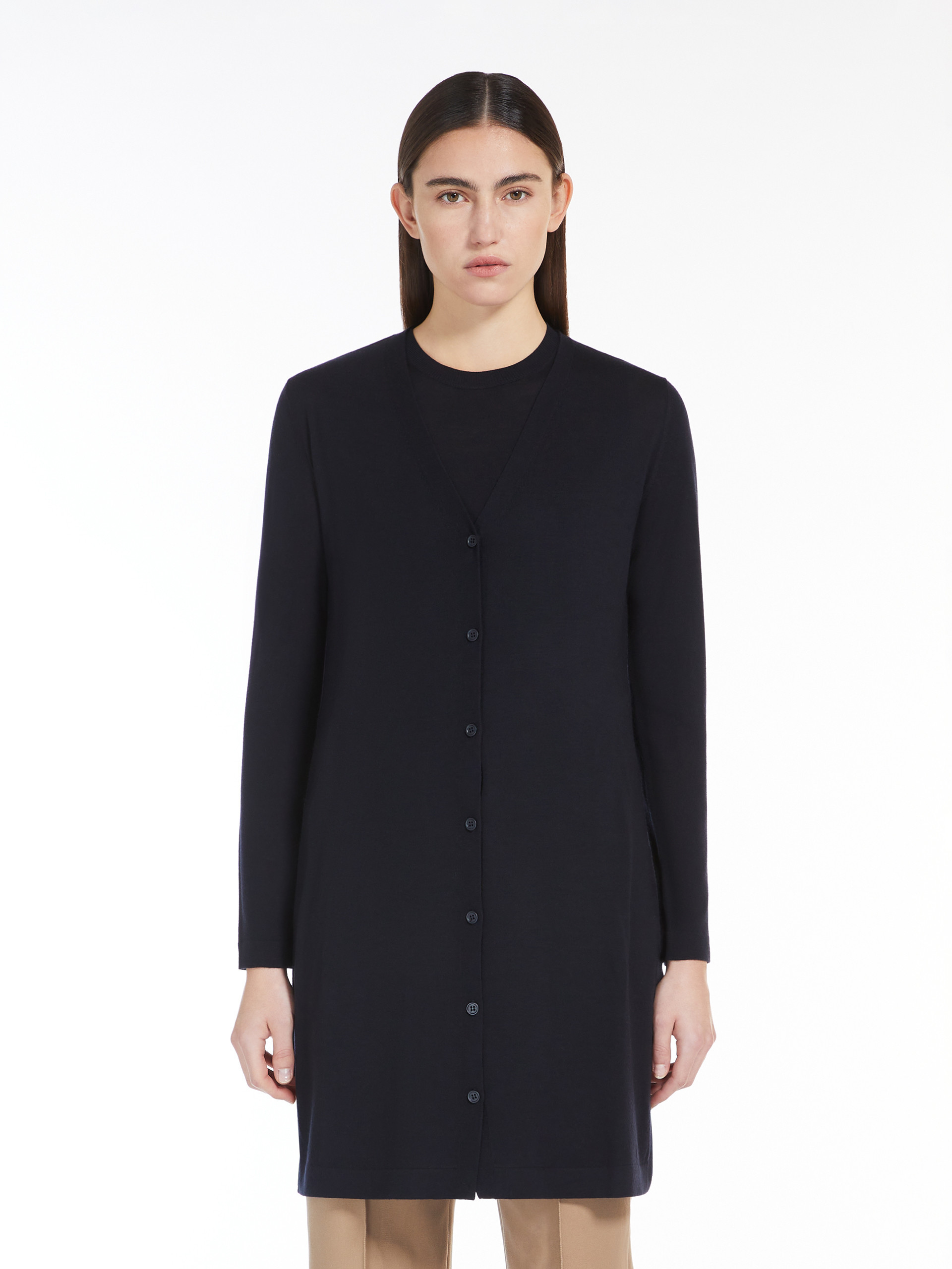 Shop Max Mara Wool Cardigan In Black