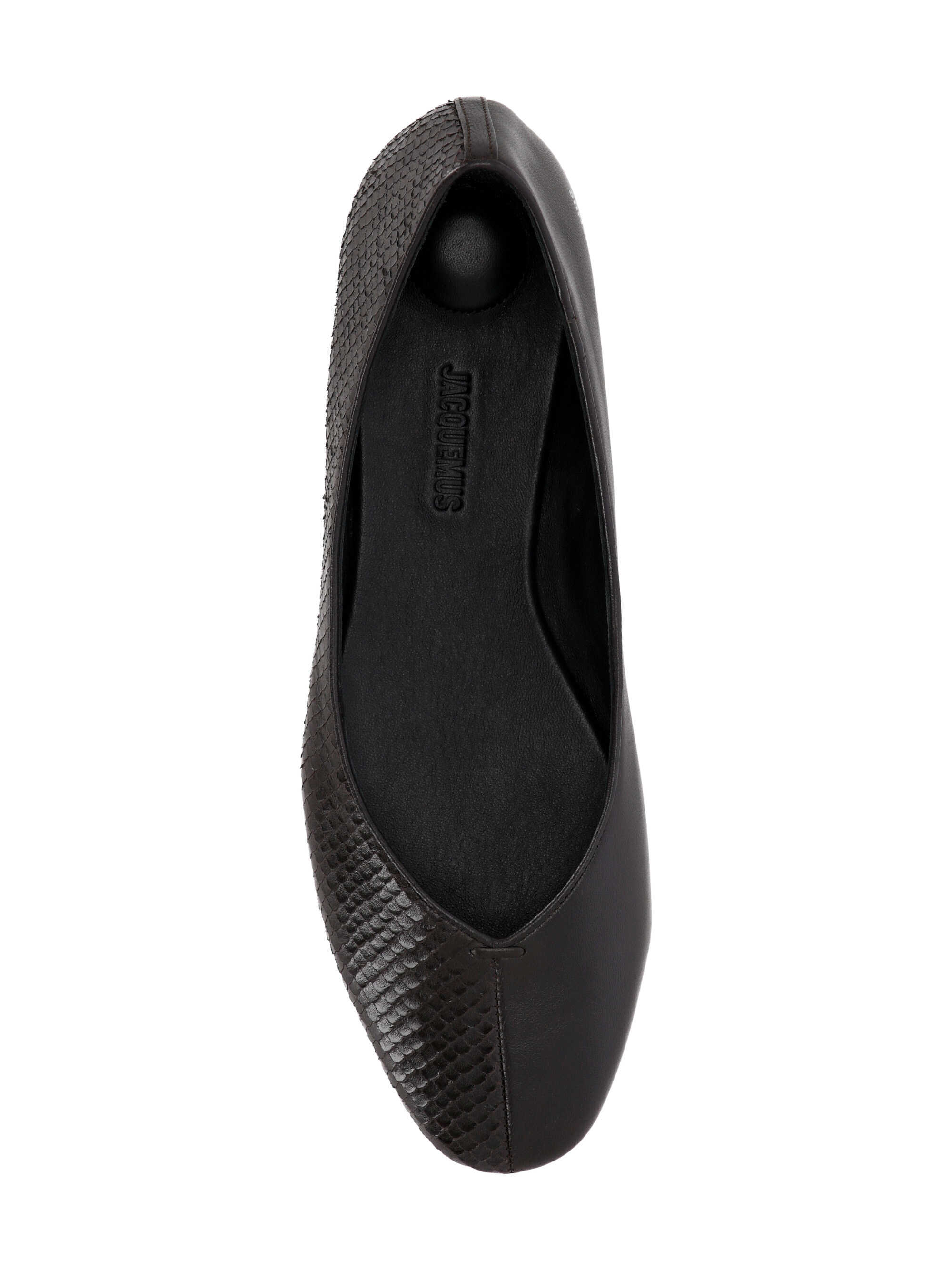 Jacquemus Oval Ballerina Shoes Textured Design In Animal Print