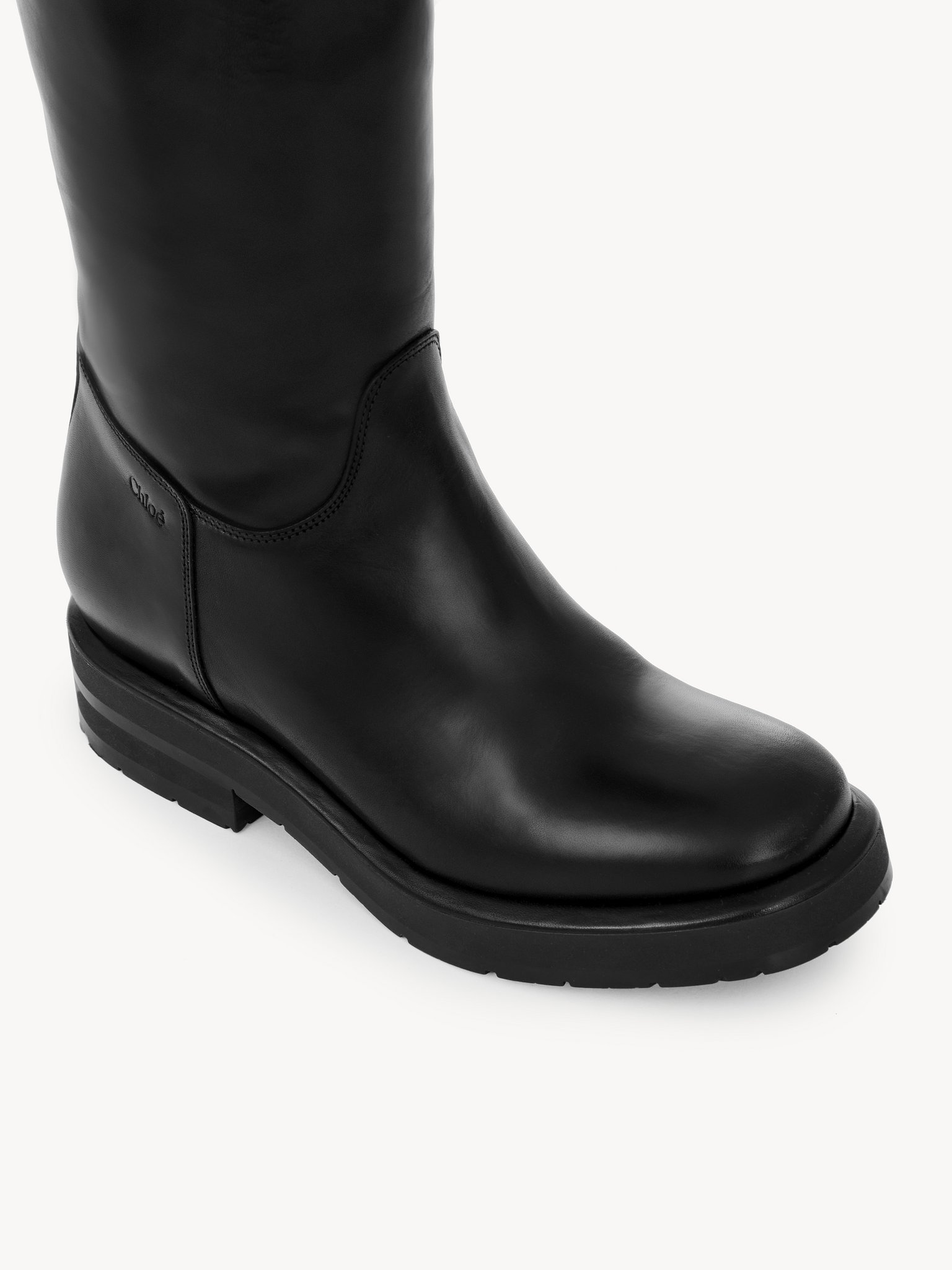 Chloé Coddington Leather Knee-high Boots In Black