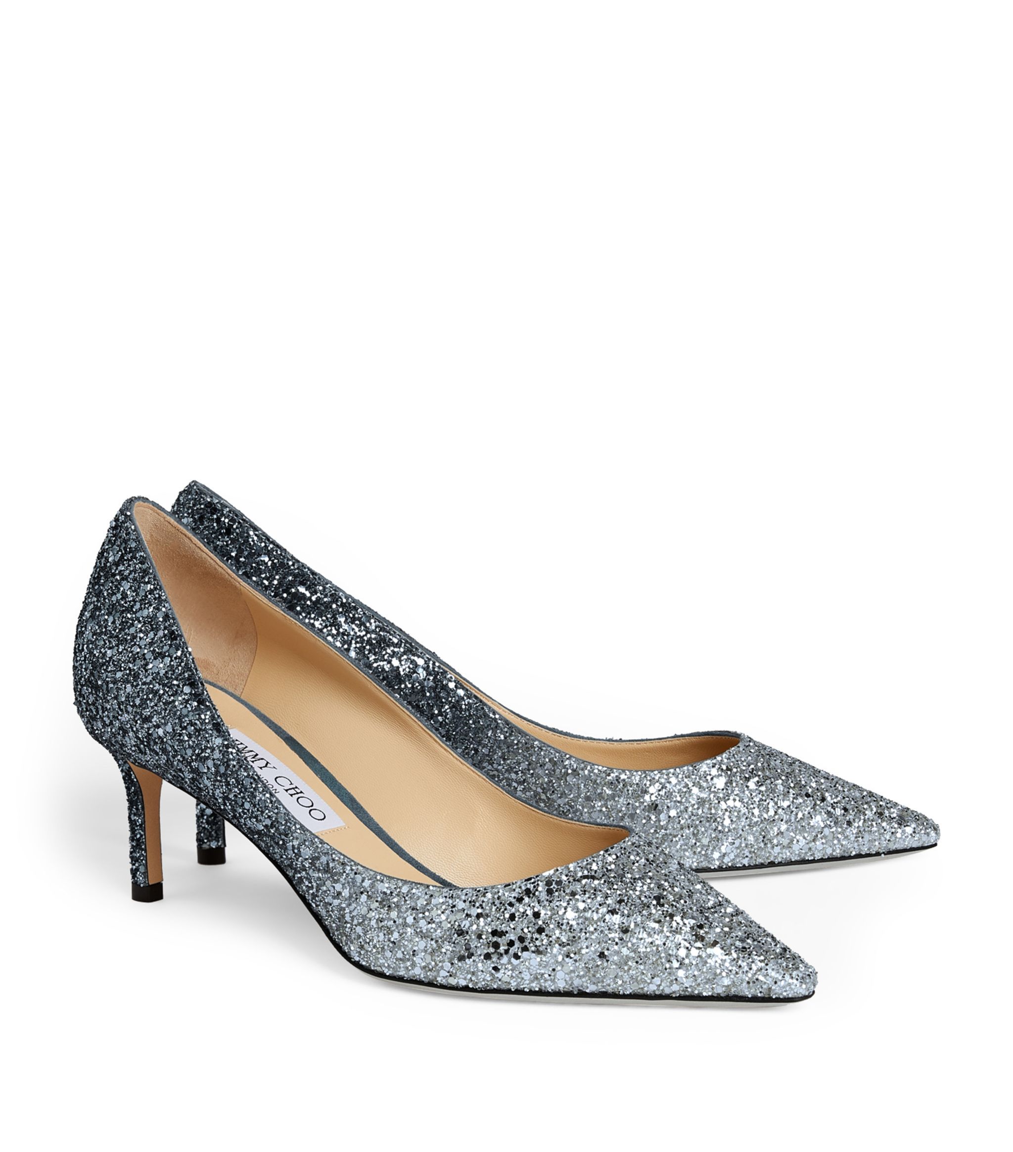 Jimmy Choo Romy 60 Sequined High Heels In Gray
