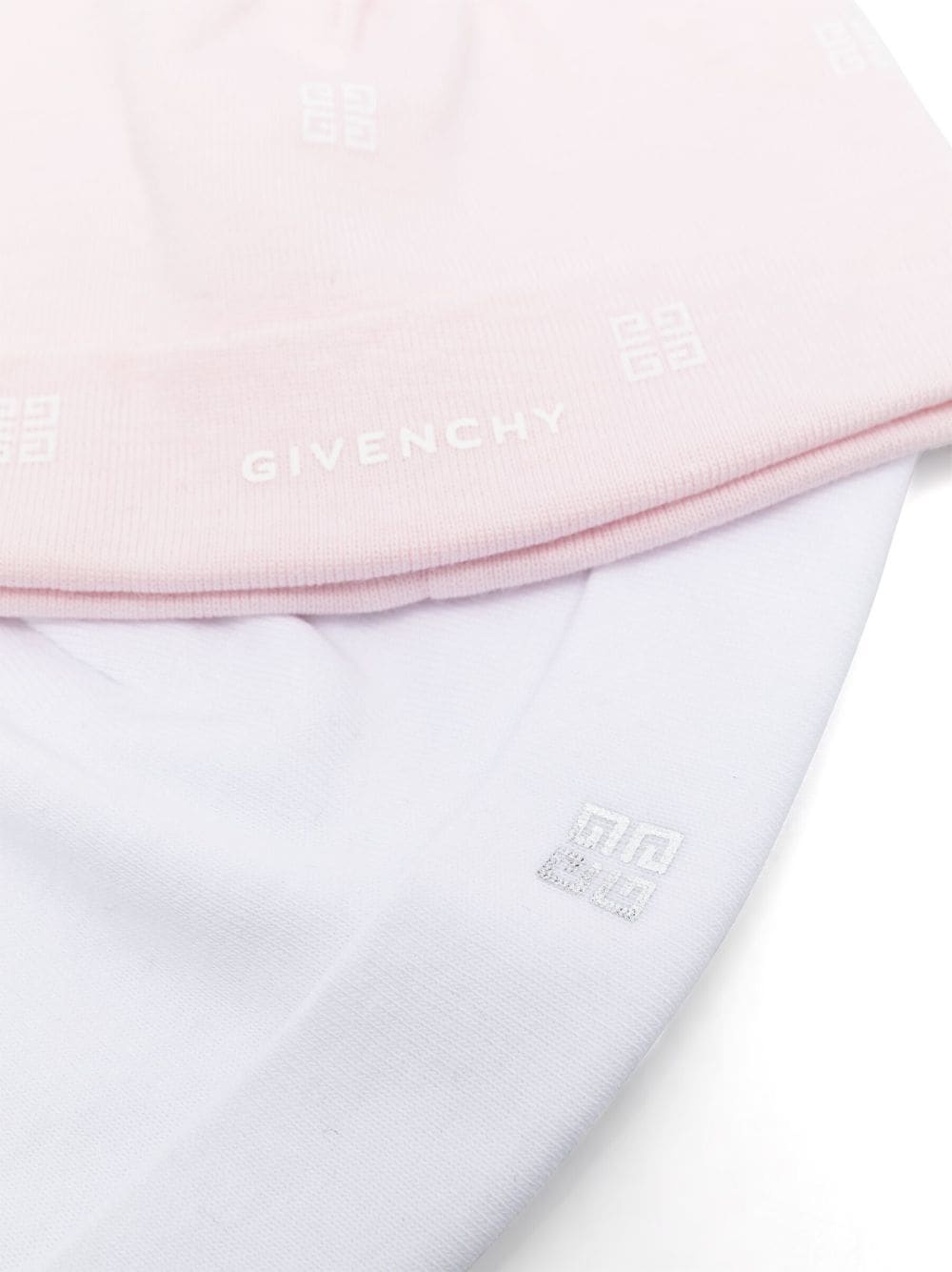 Givenchy 4g Ribbed-knit Pull-on Hats (pack Of Two) In White
