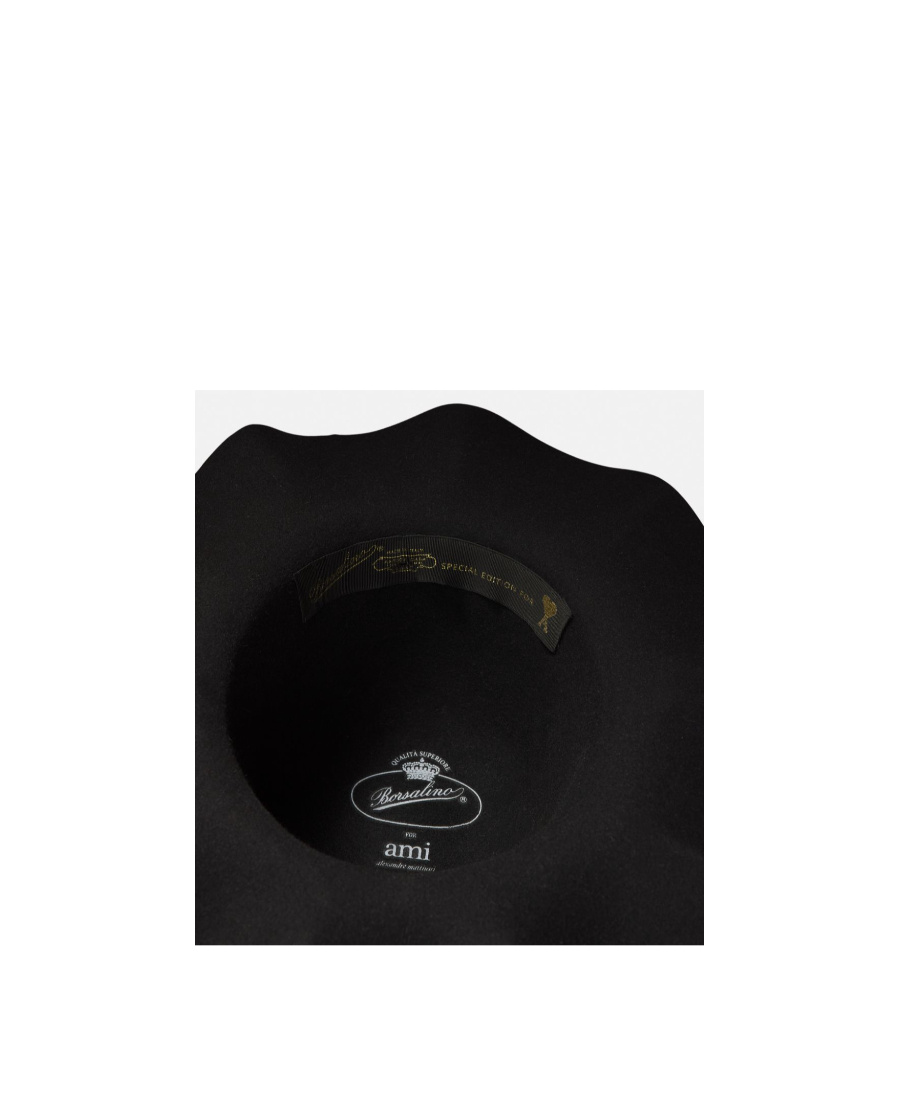 Ami Alexandre Mattiussi Ami X Borsalino Logo Hat In Black