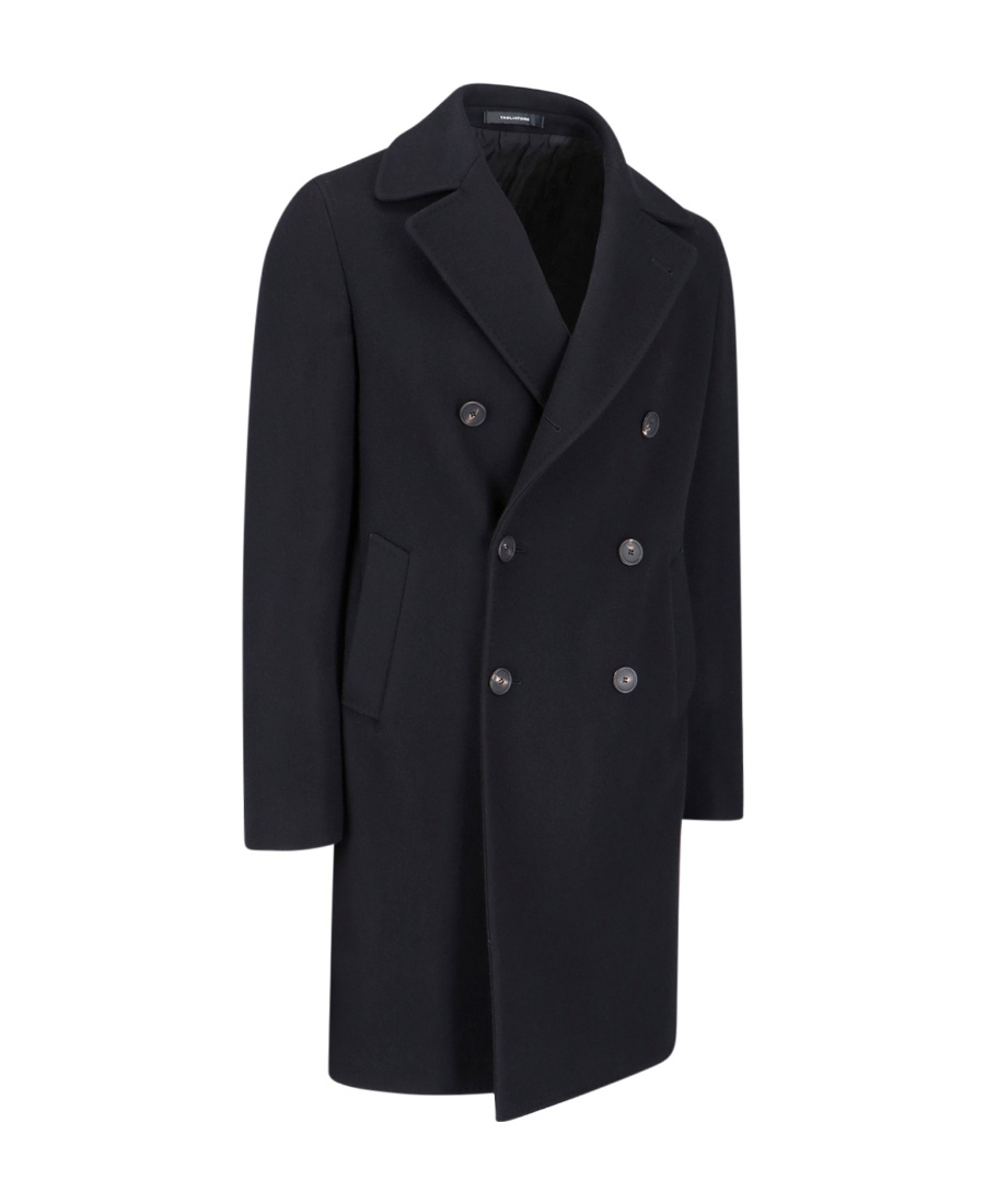 Tagliatore Notched-lapels Double-breasted Coat In Black