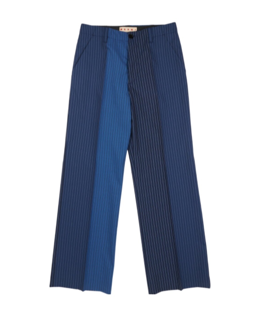 Marni Striped Casual Pants In Gray