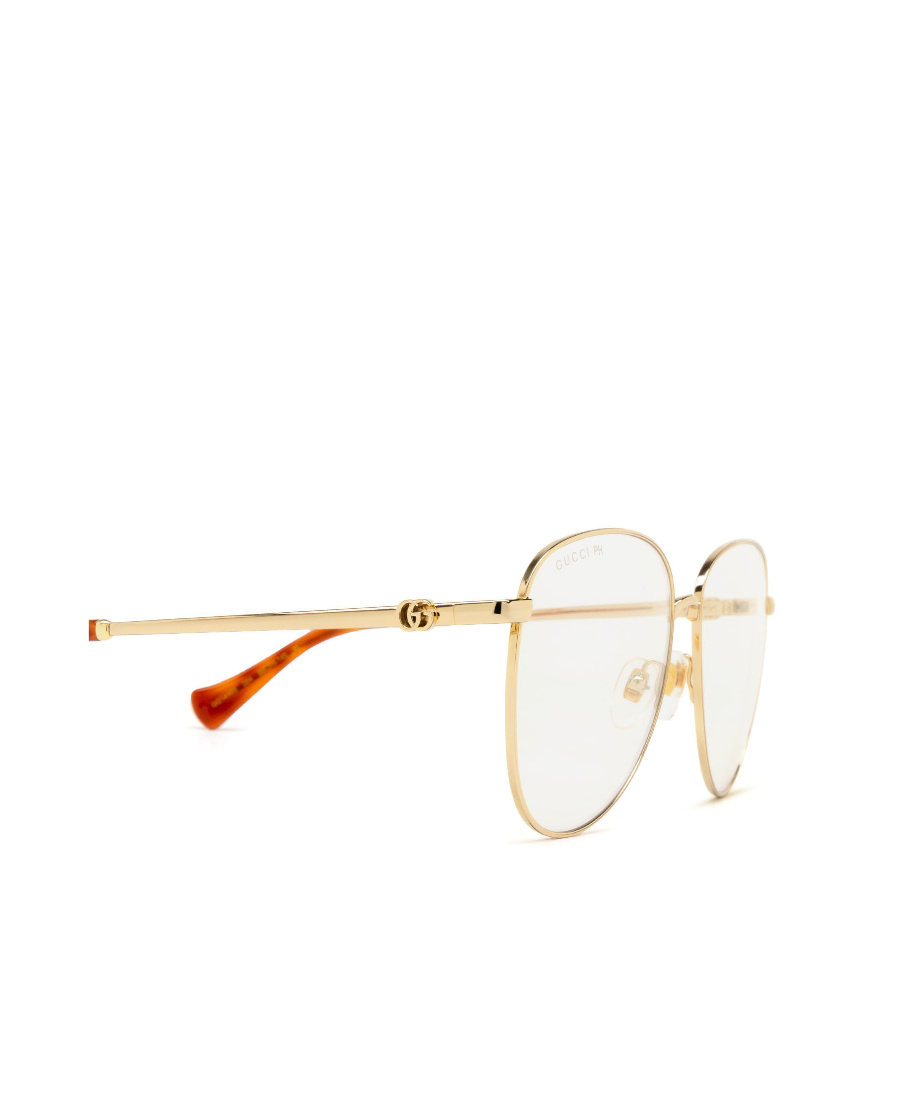 Gucci Double G Logo-engraved Cat-eye Frame Glasses In White