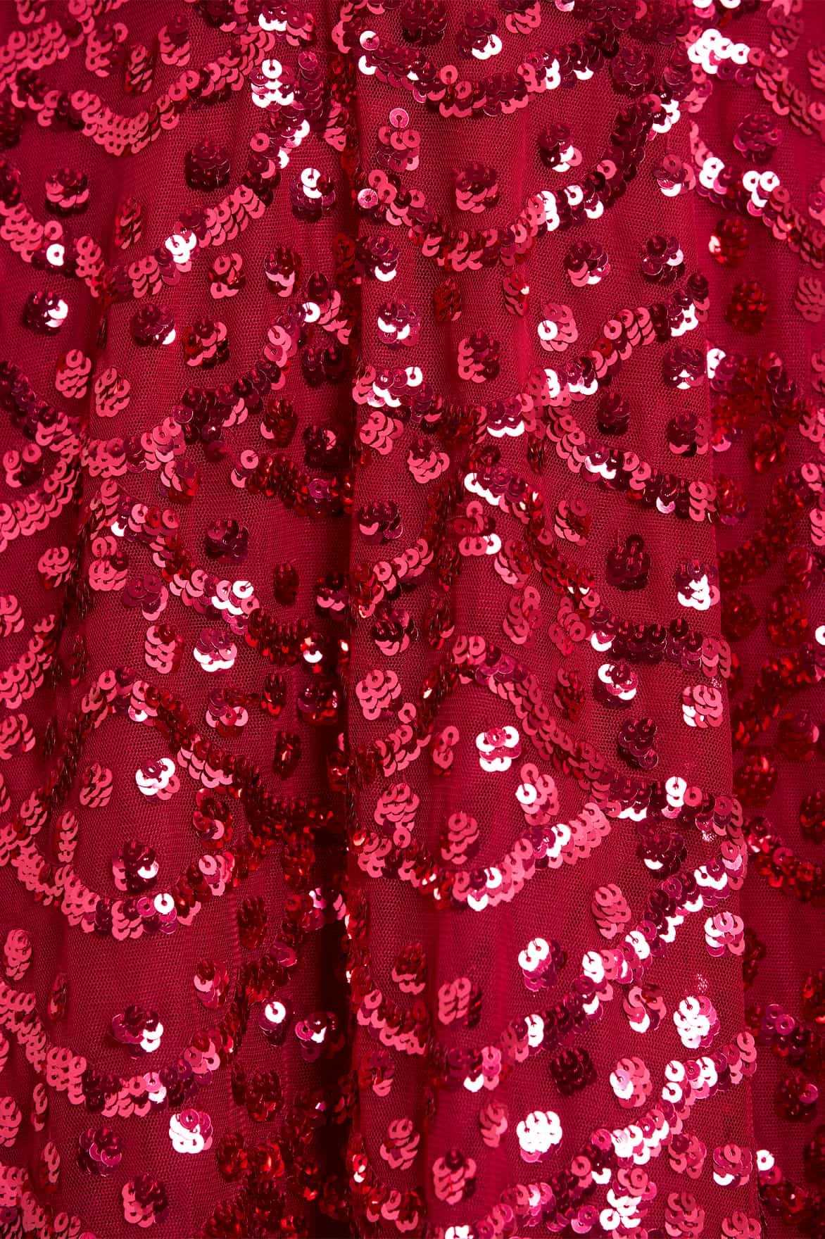 Needle & Thread Decorative Polka Dot Ankle Dress Skirt In Red