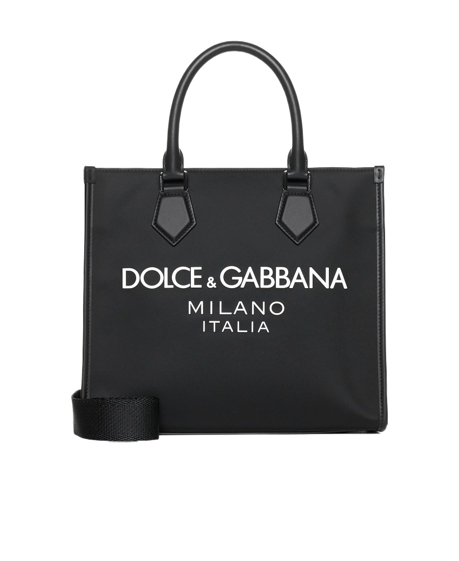 Dolce & Gabbana Logo-embossed Canvas Tote Bag In Black