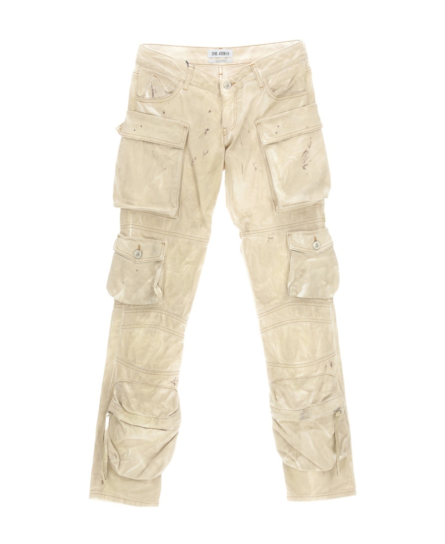 Attico Essie Cargo Trousers With Reinforced Knee Panels In Nude