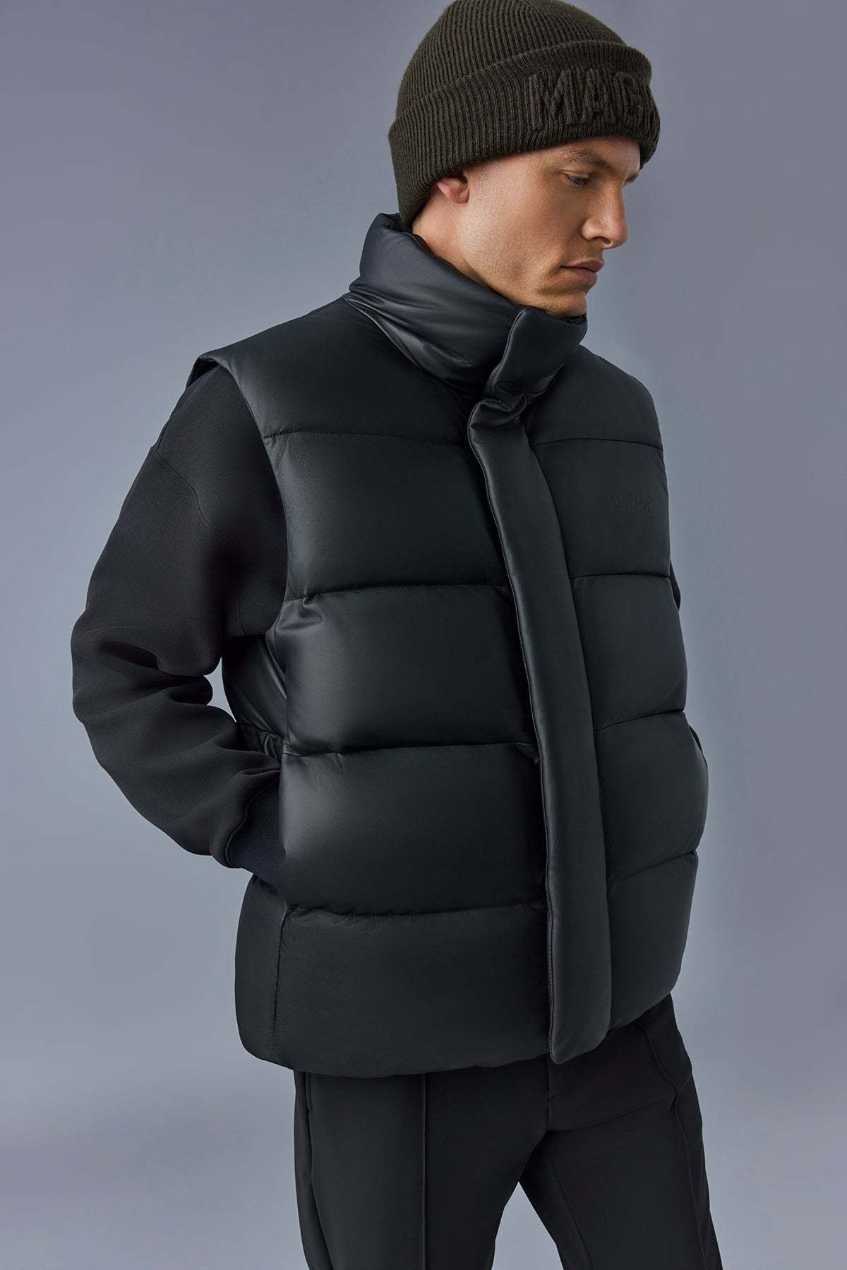 Mackage Quilted Down Vest In Black