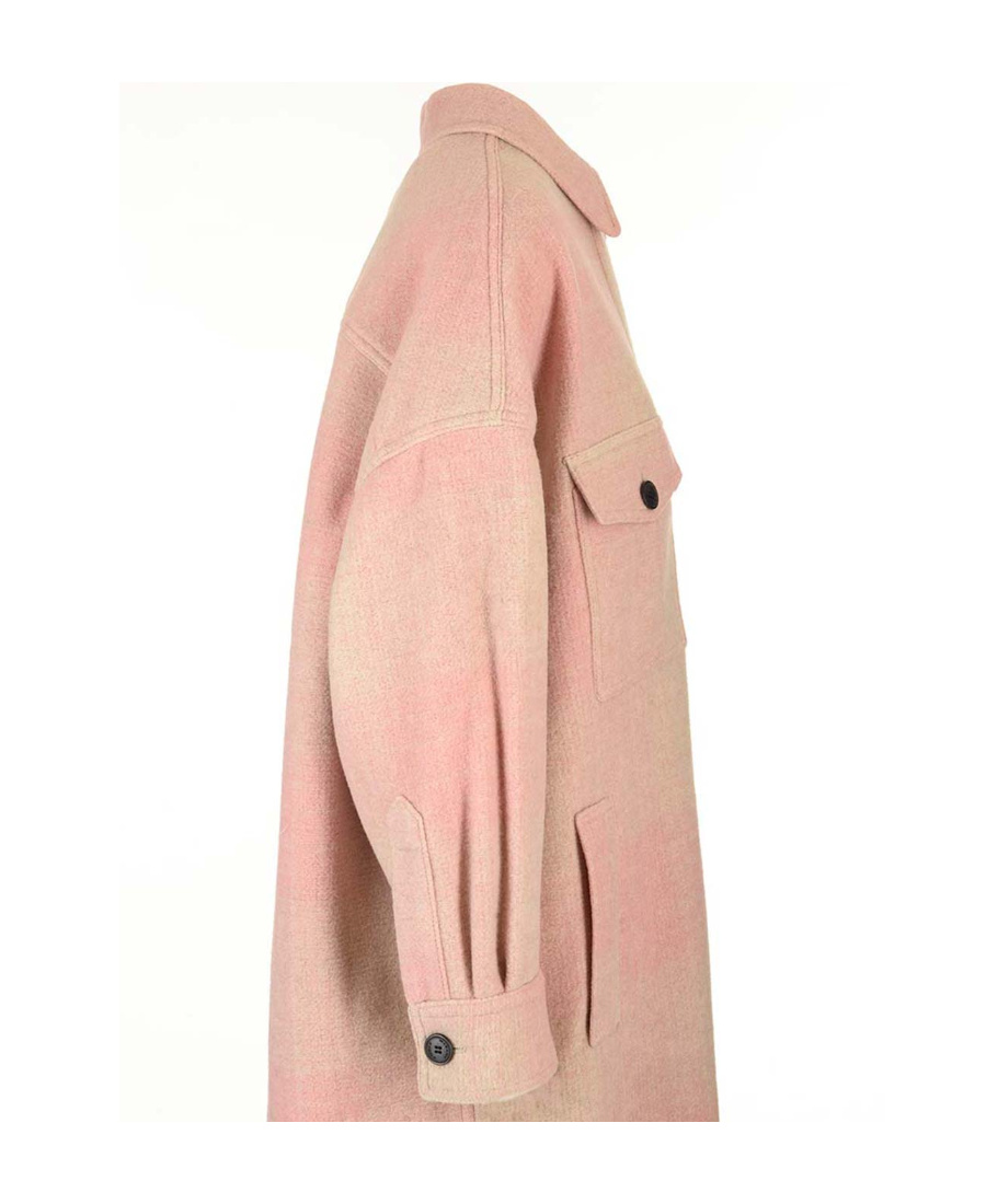 Isabel Marant Étoile Checked Long-sleeved Coat In Pink