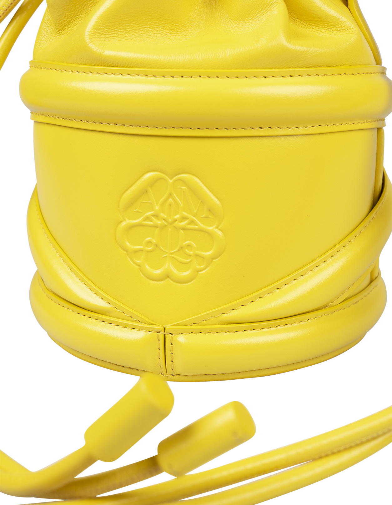 Alexander Mcqueen Soft Curve Drawstring Bucket Bag In Yellow