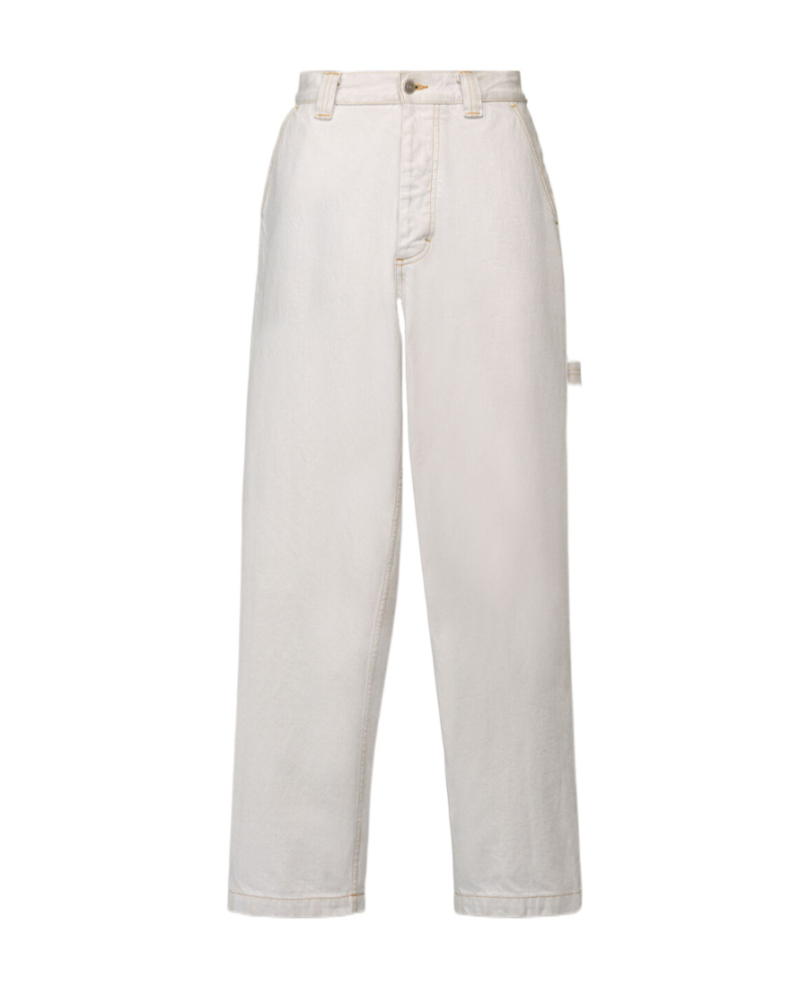 Maison Margiela Men's Cotton Denim Trousers In White