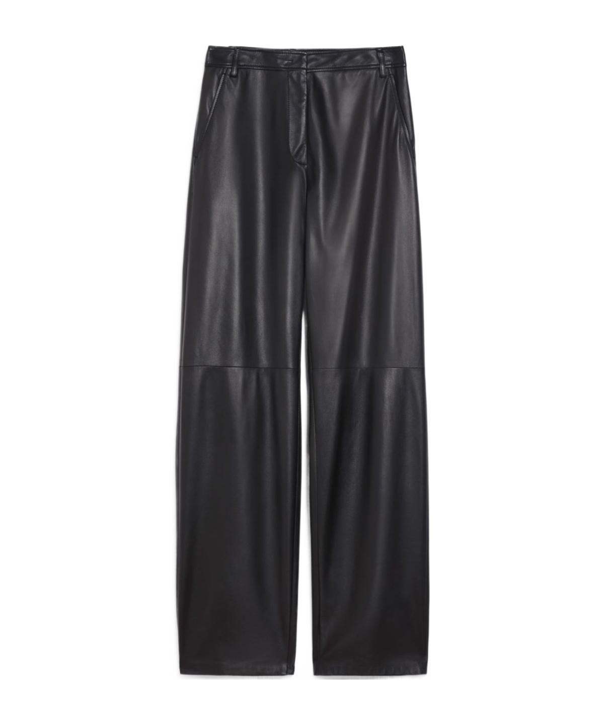 Max Mara Women's Zante Leather Trouser Black | Size 46 | 2426436012600001 In Black