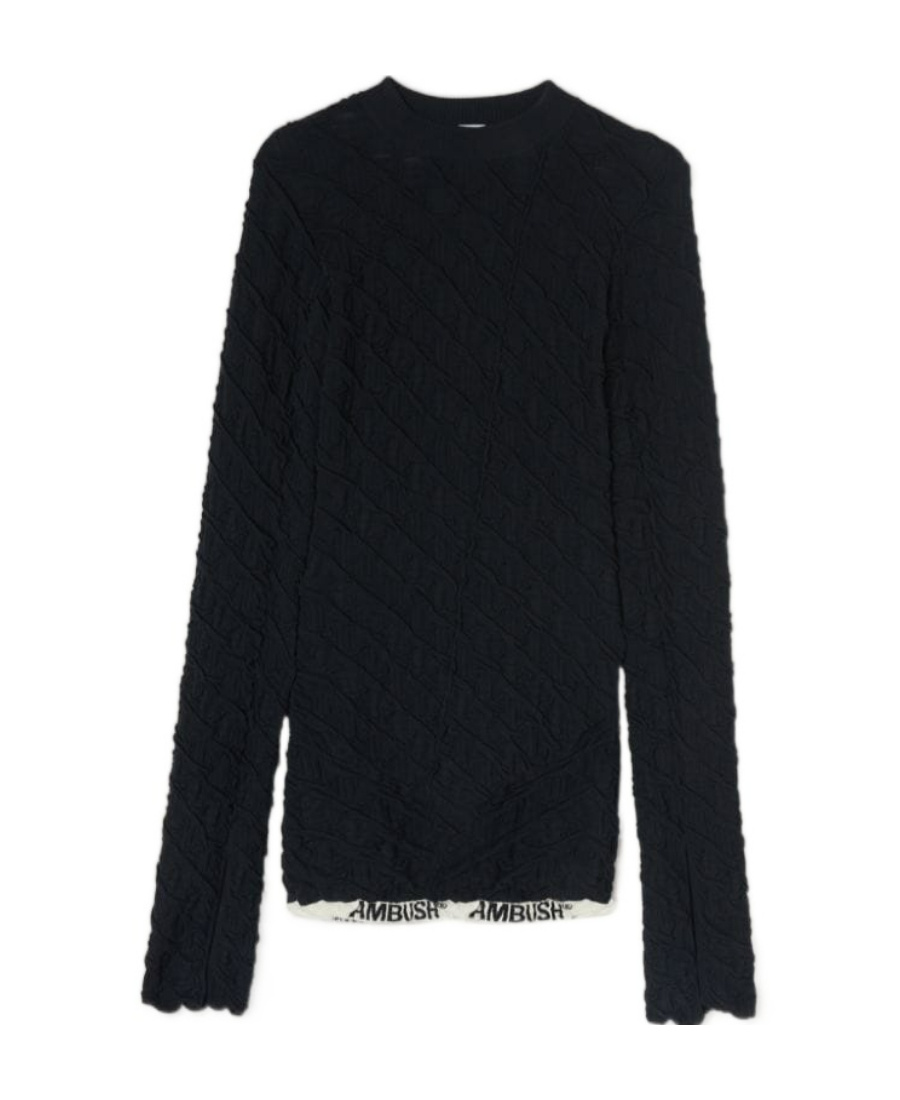 Ambush Textured Logo-hem Knit Jumper In Black