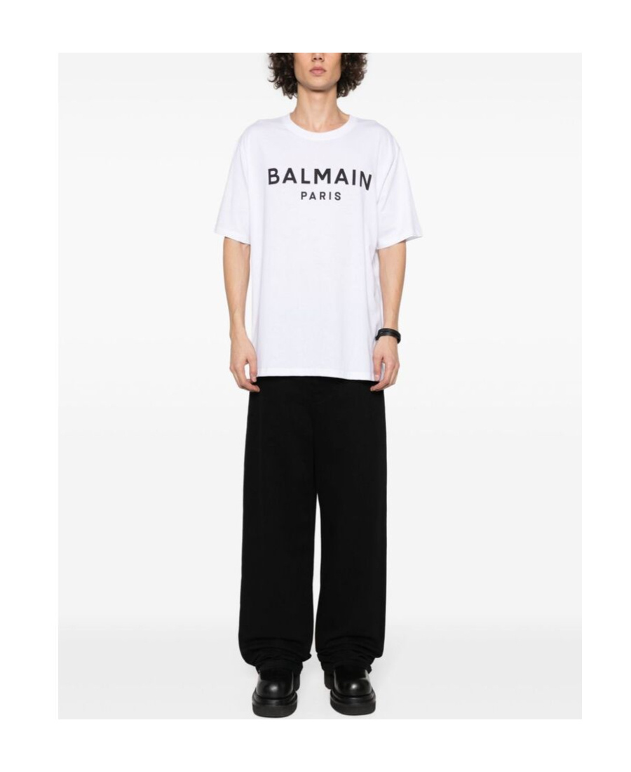 Balmain Printed Cotton T-shirt In White