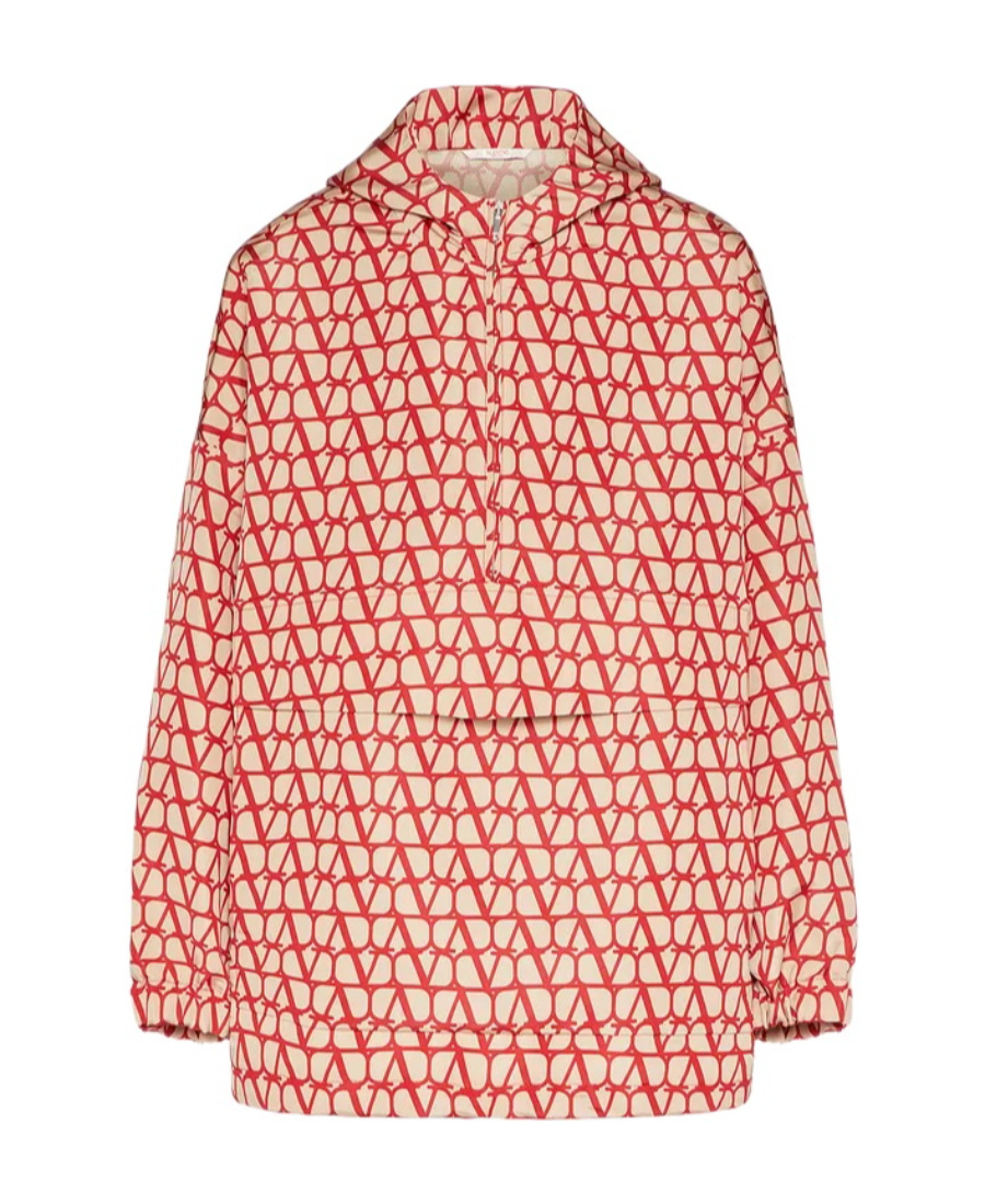 Valentino Anorak Con Stampa Toile Iconographe All Over In Nude