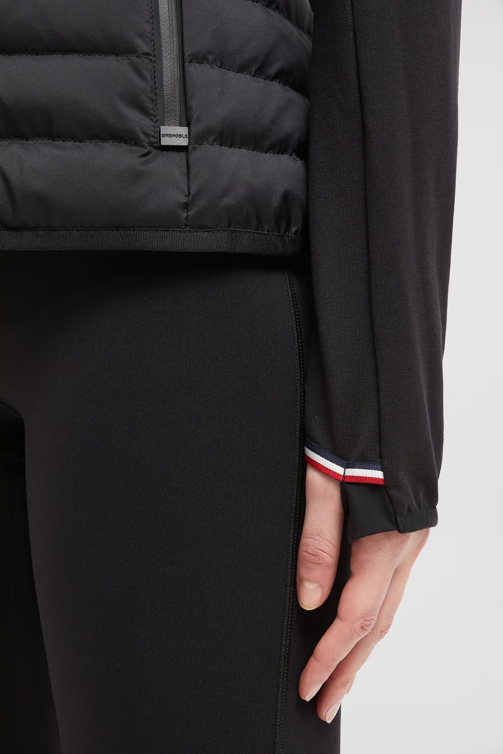 Moncler Long-sleeved Down Jacket In Black