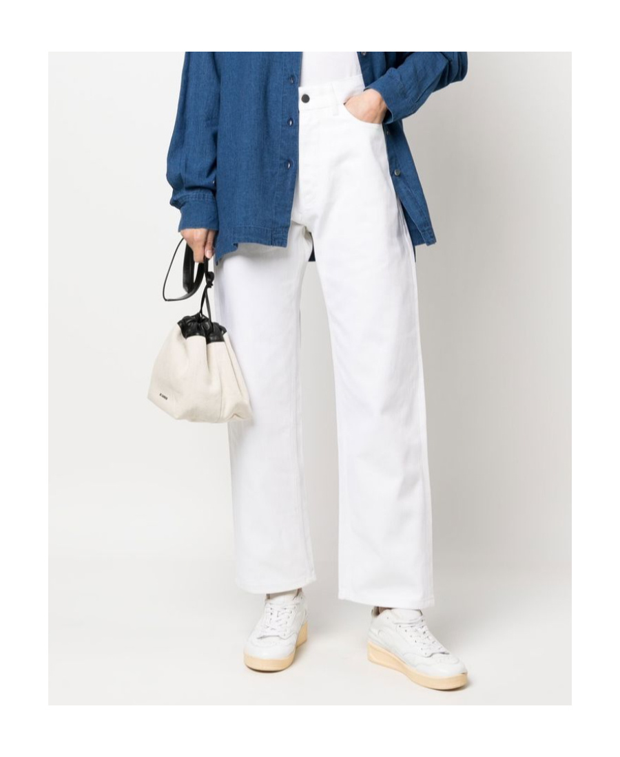 Studio Nicholson Straight-leg Cropped Trousers In White