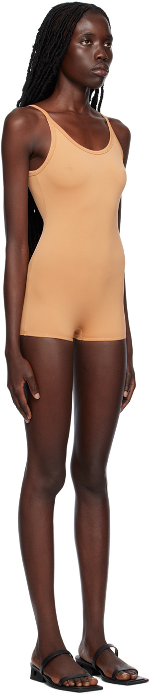 Shop Issey Miyake Scoop-neck Sleeveless Bodysuit In Nude