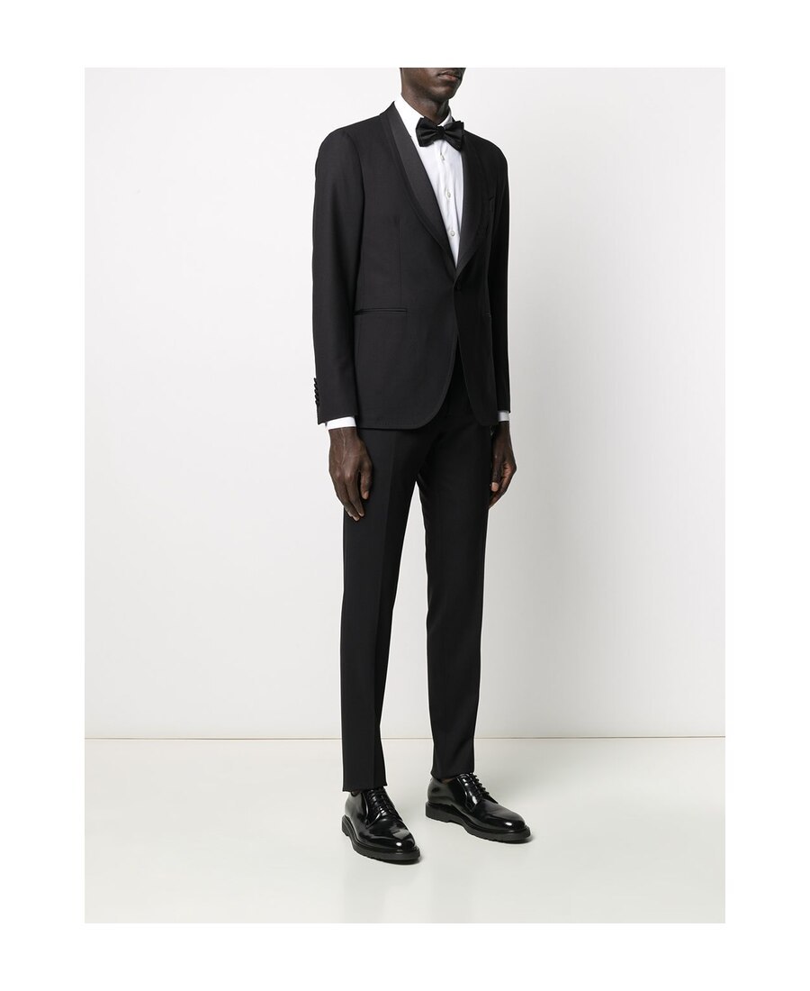 Tagliatore Single-breasted Black Suit With Notched Lapels