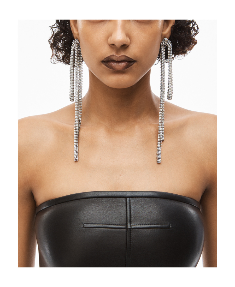 Alexander Wang Leather Bodycon Tube Top In Black