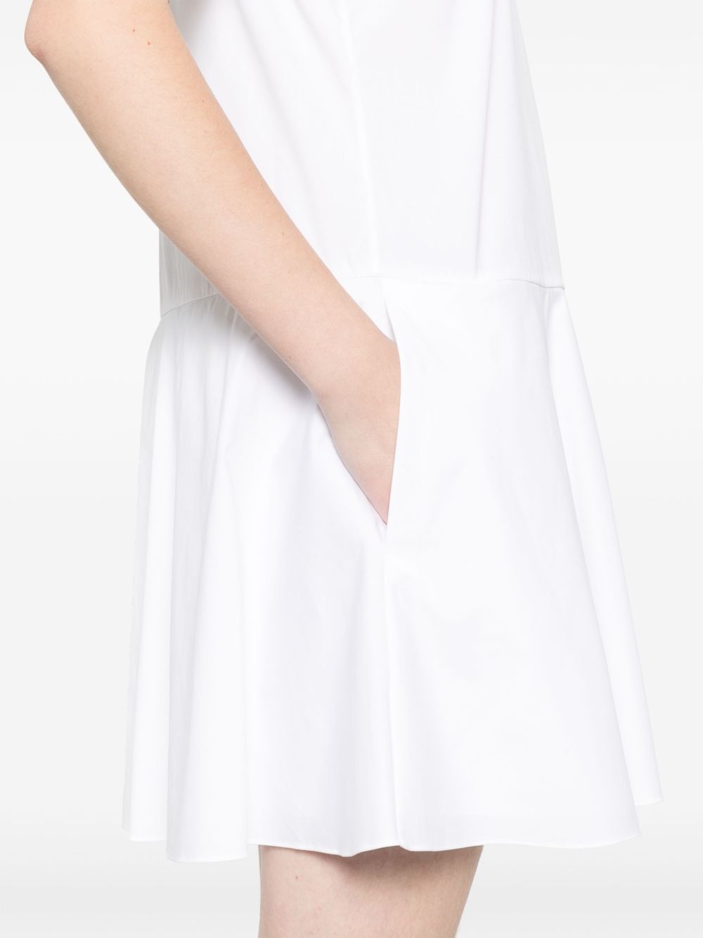 Theory Mini Dress With Crew Neck And Flared Skirt In White