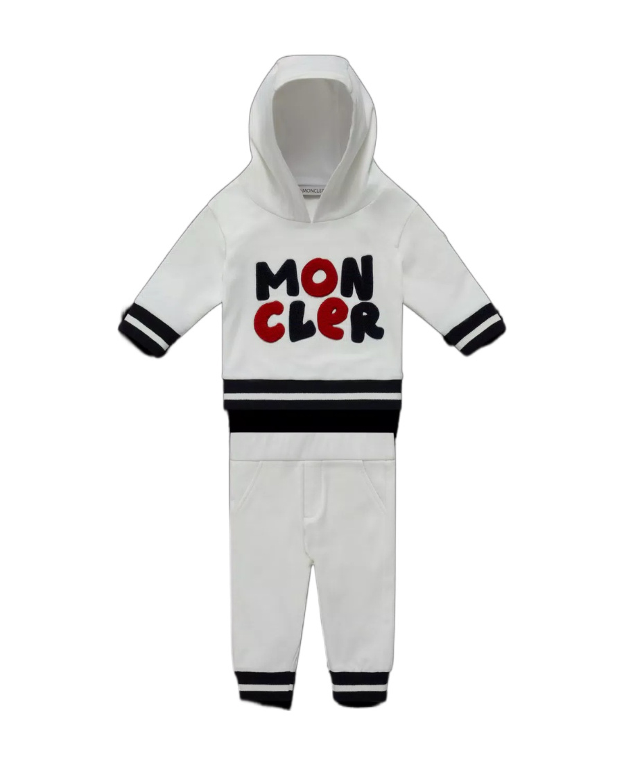 Moncler Logo-embroidered Cotton Tracksuit Set In White