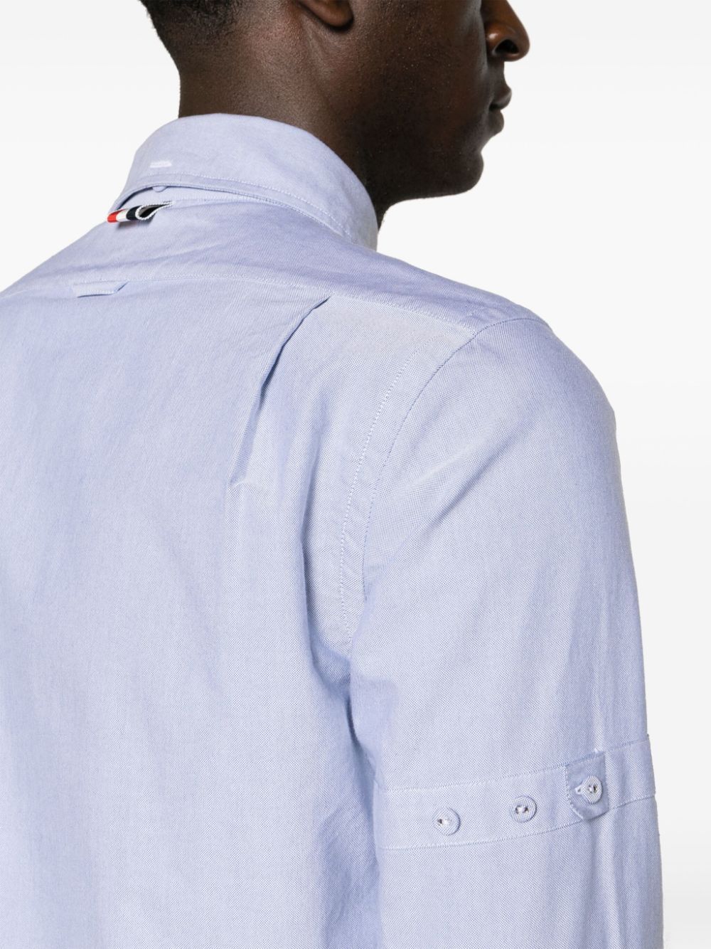 Thom Browne Armband-embellished Cotton Shirt In Blue