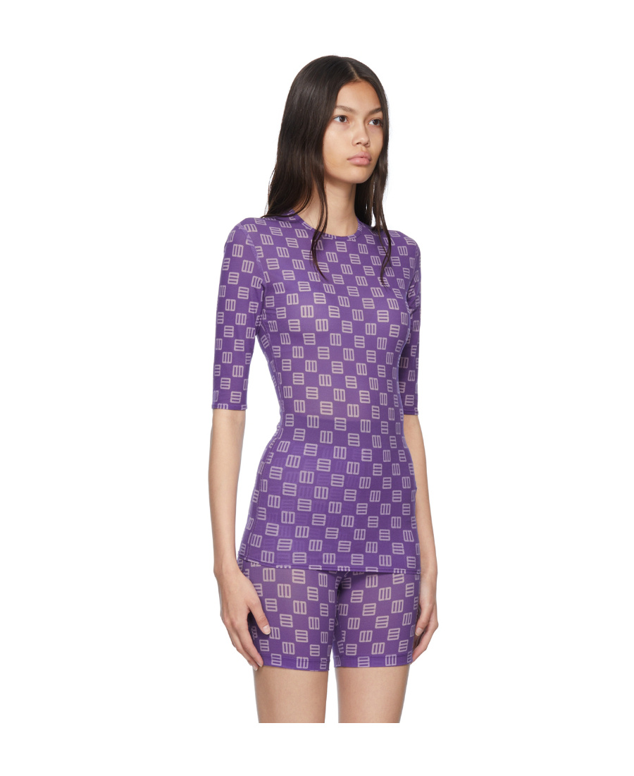 Ambush Monogram Fitted T-shirt In Purple