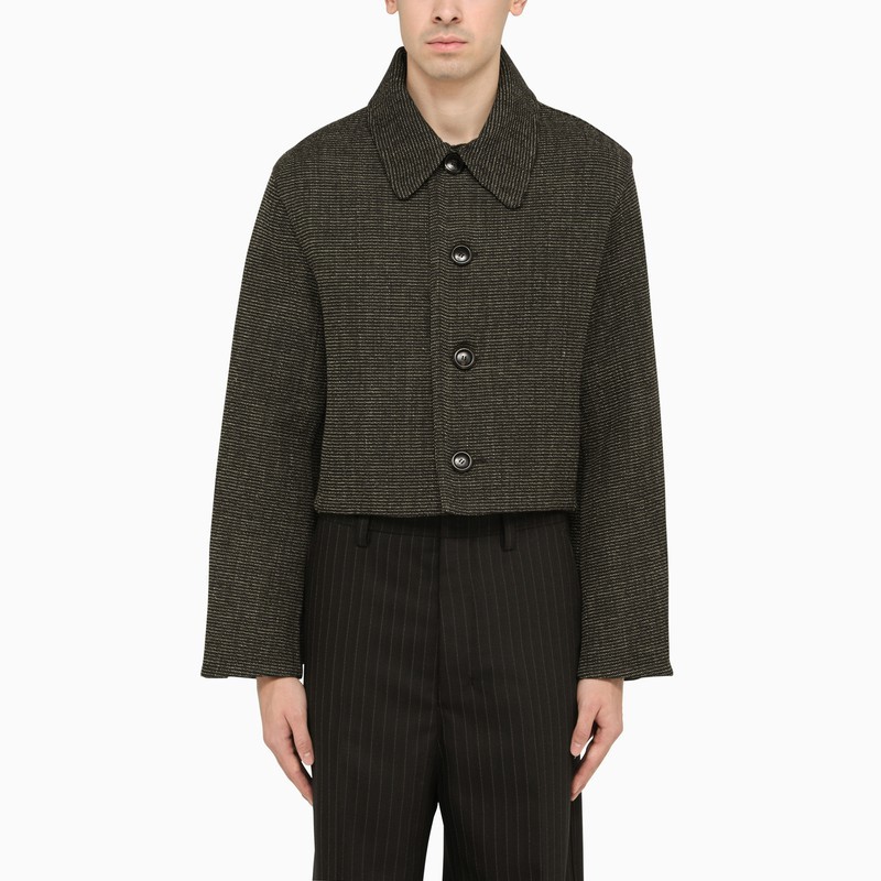 Ami Alexandre Mattiussi Textured Cropped Jacket In Black