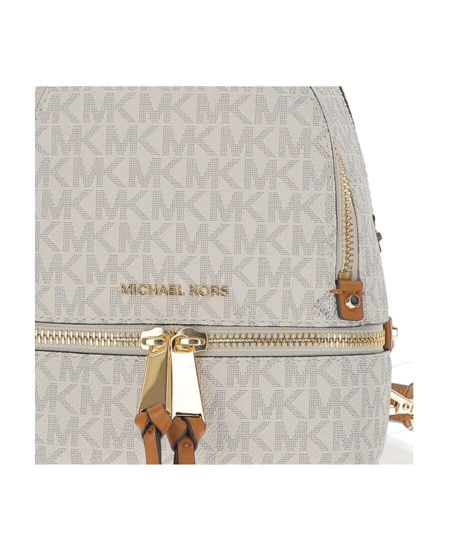 Michael Kors Mini Zip Backpack In White