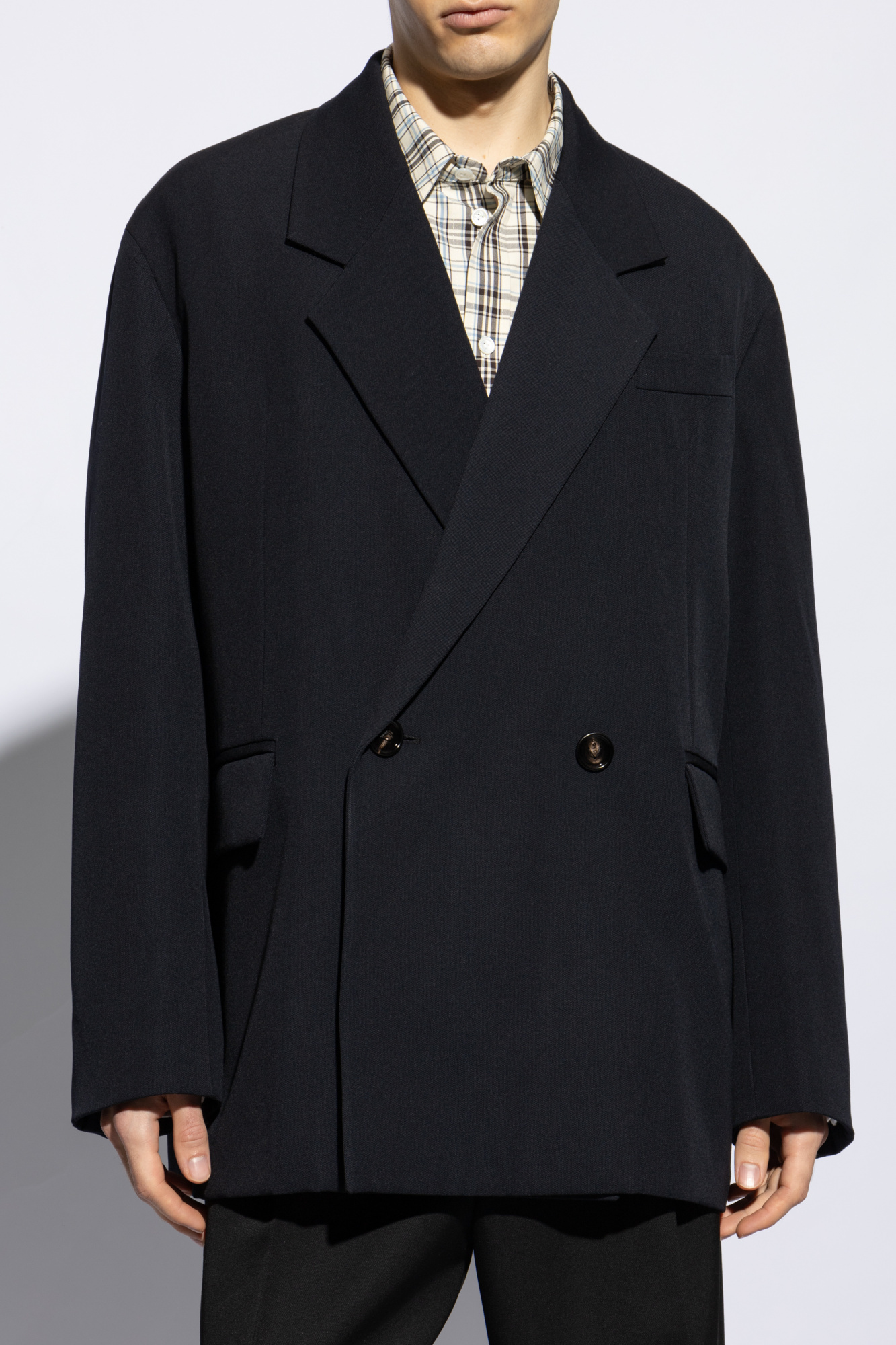 Bottega Veneta Long-sleeved Suit Coat In Black