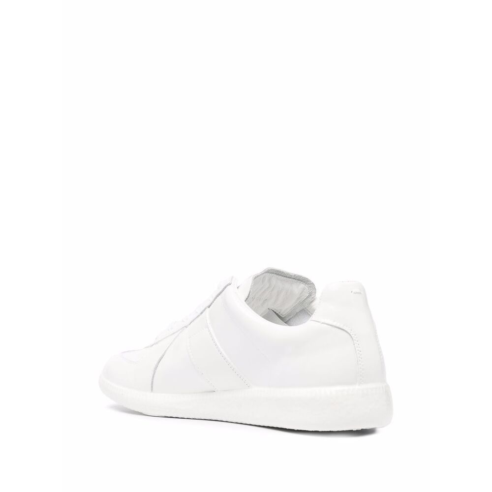 Maison Margiela Replica Patent Leather Low-top Sneakers In White