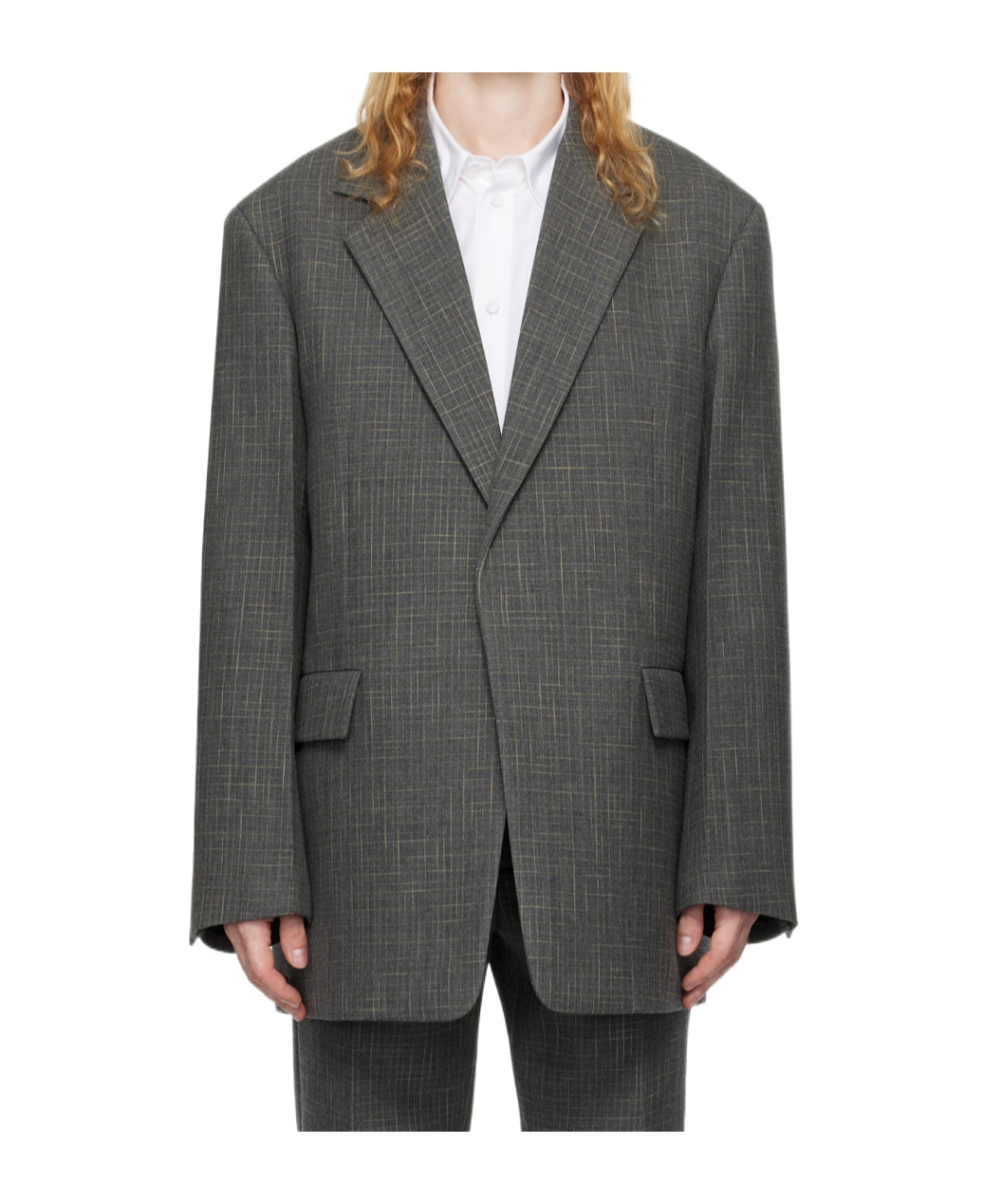 Jil Sander Gray Virgin Wool Blazer In Black