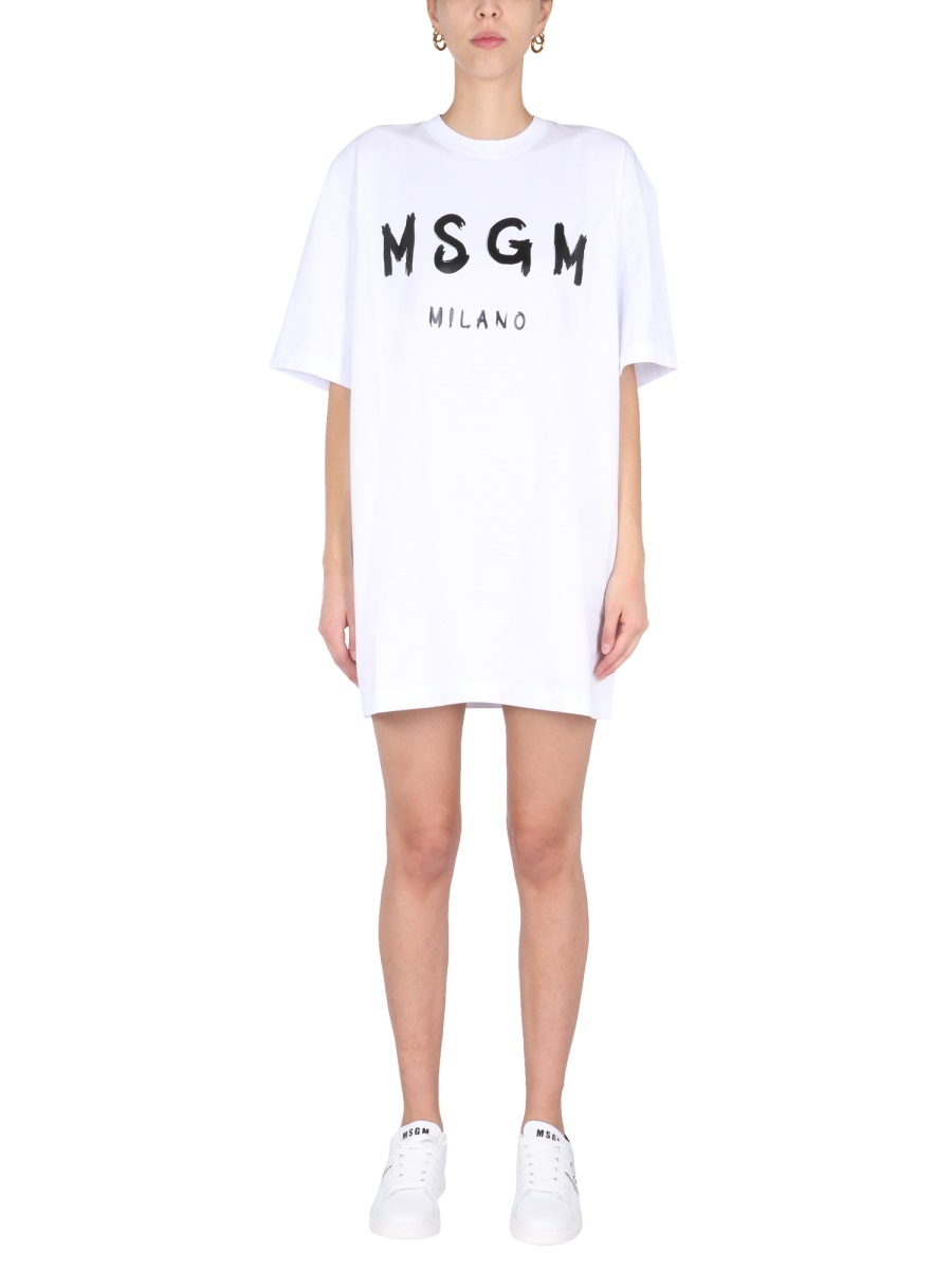 Msgm Woman Mini Dress White Size M Cotton In White
