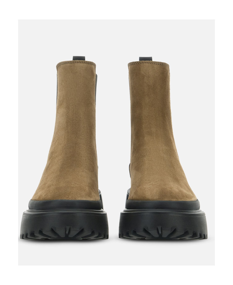 Hogan Chelsea Round-toe Boots In Brown