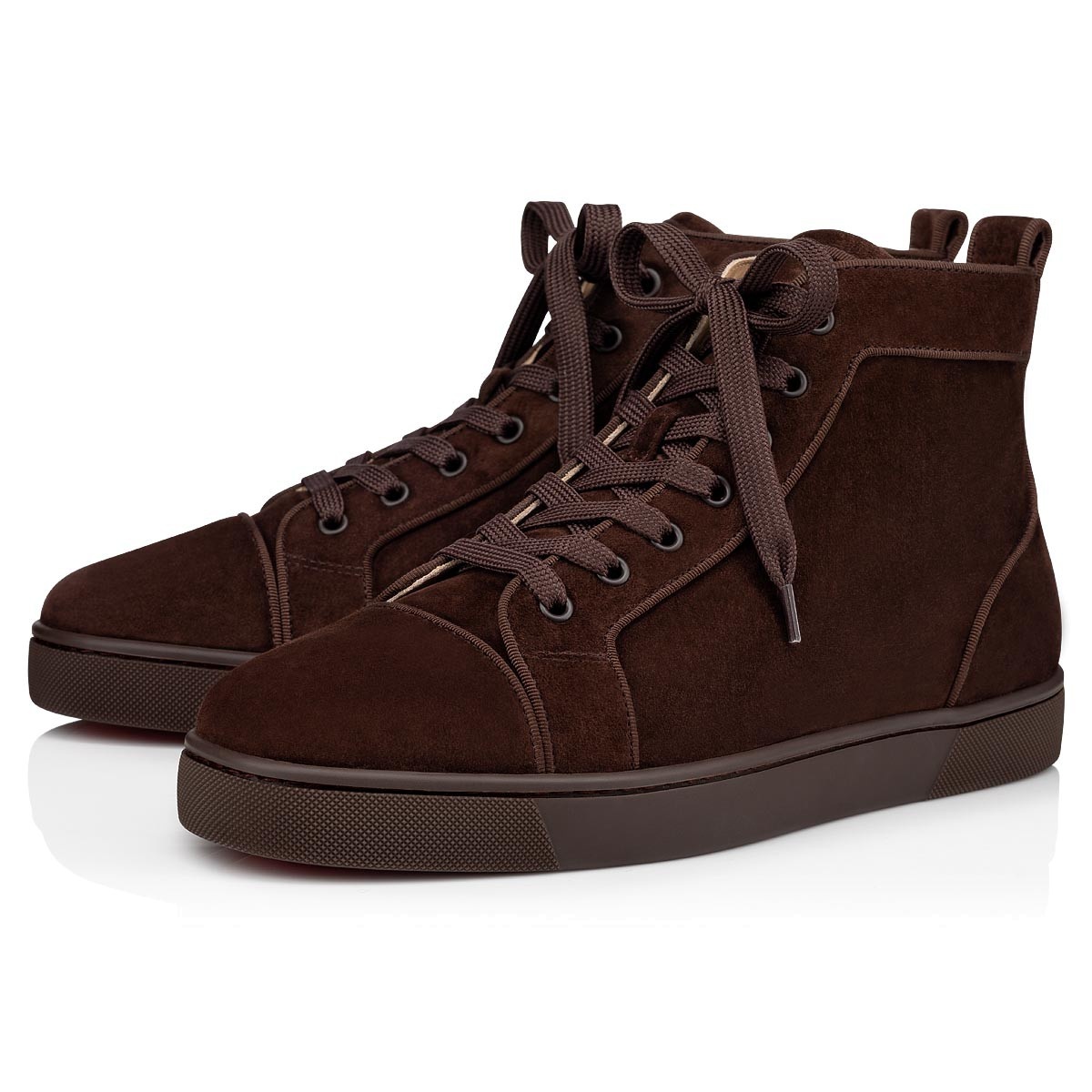 Christian Louboutin High Lace-up Casual Sneakers In Brown