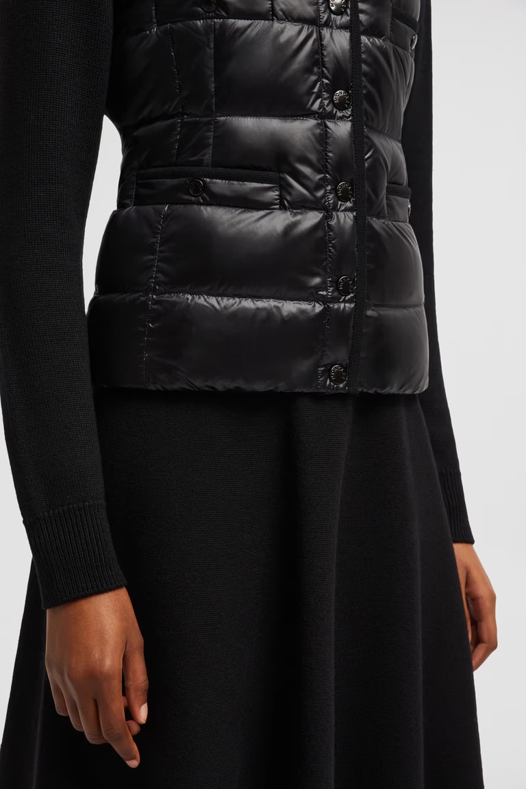 Moncler Down-filled Buttoned Cardingan In Black